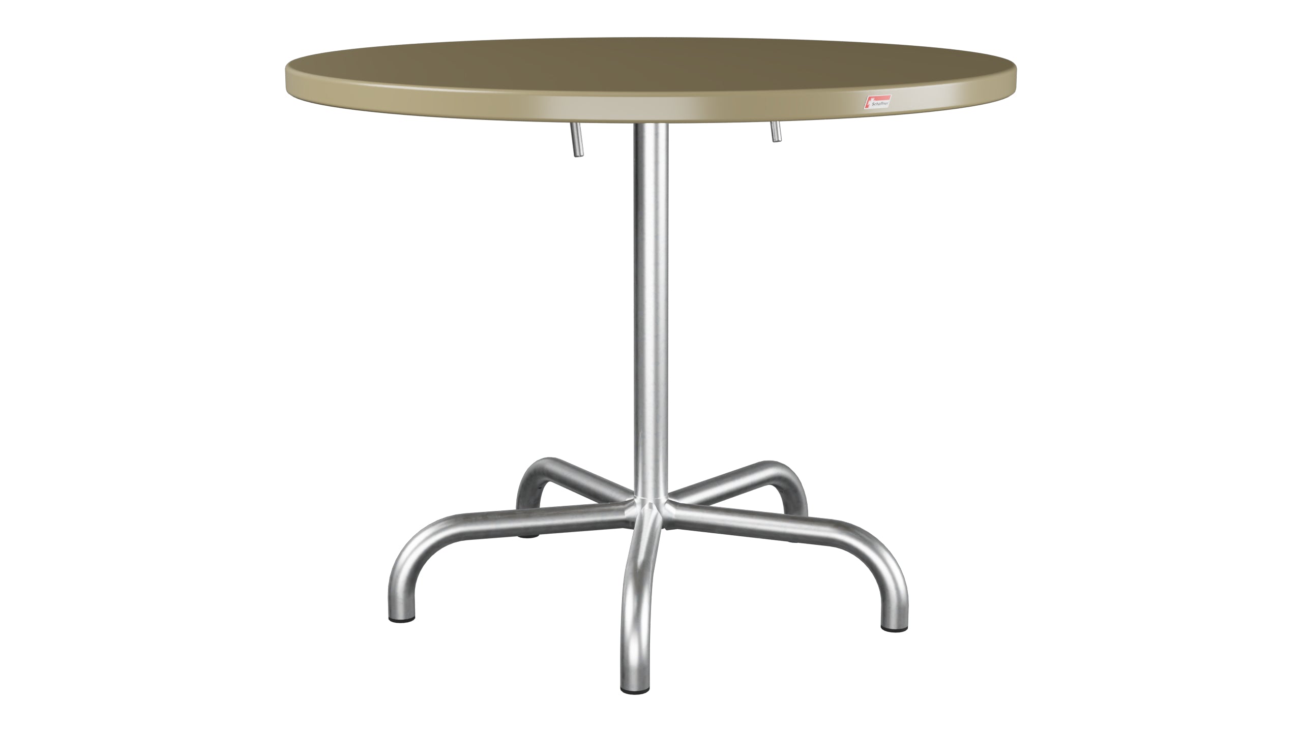 Säntis Metall-Gartentisch ø92 klappbar in Champagner präsentiert im Onlineshop von KAQTU Design AG. Gartentisch ist von Schaffner