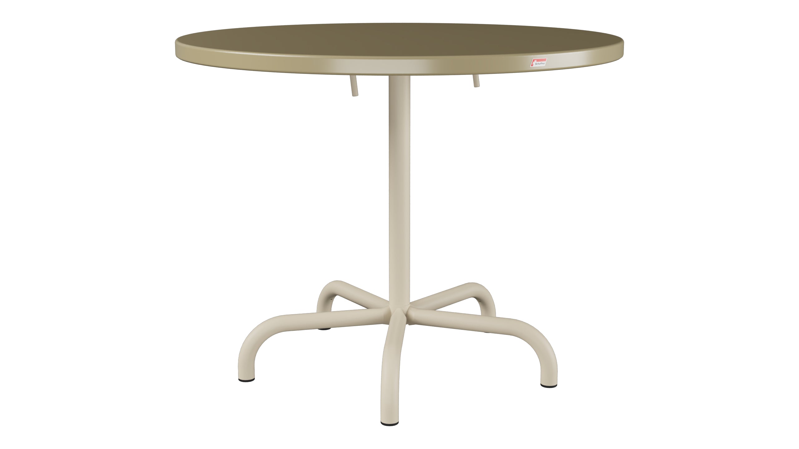 Säntis Metall-Gartentisch ø92 klappbar in Champagner präsentiert im Onlineshop von KAQTU Design AG. Gartentisch ist von Schaffner
