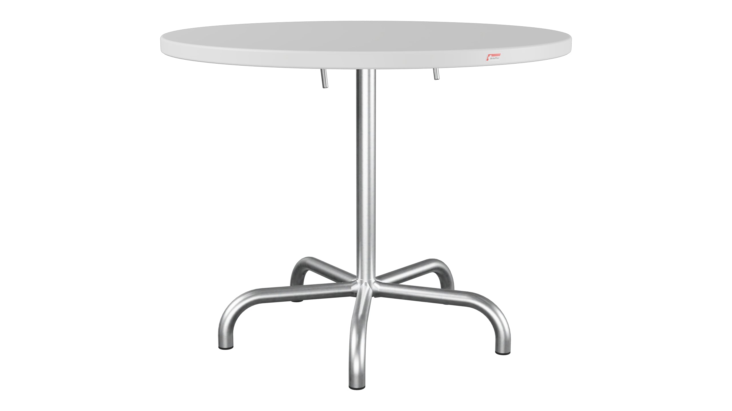 Säntis Metall-Gartentisch ø92 klappbar in Weiss präsentiert im Onlineshop von KAQTU Design AG. Gartentisch ist von Schaffner