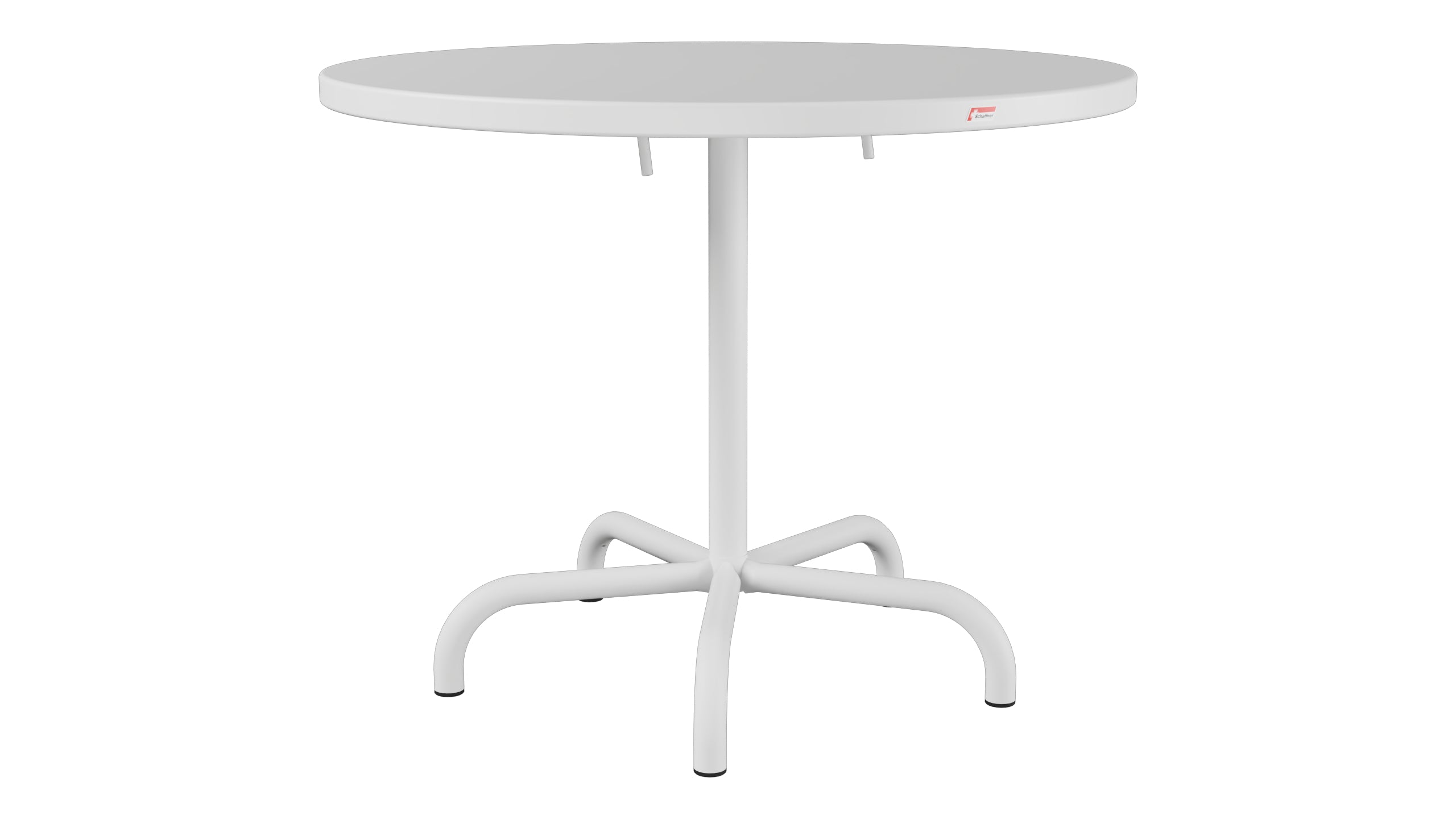 Säntis Metall-Gartentisch ø92 klappbar in Weiss präsentiert im Onlineshop von KAQTU Design AG. Gartentisch ist von Schaffner