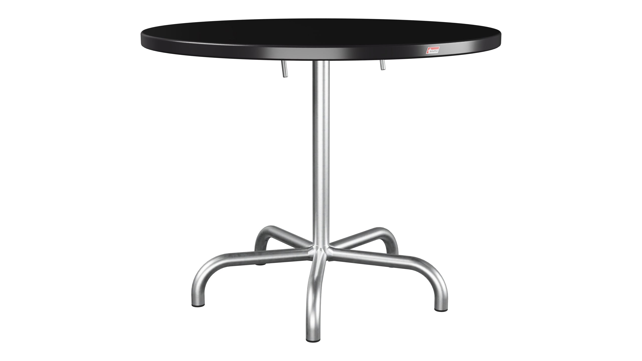 Säntis Metall-Gartentisch ø92 klappbar in Schwarz präsentiert im Onlineshop von KAQTU Design AG. Gartentisch ist von Schaffner
