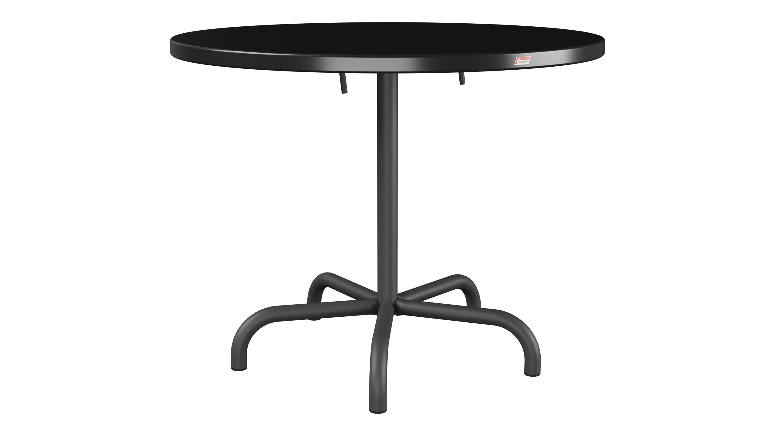 Säntis Metall-Gartentisch ø92 klappbar in Schwarz präsentiert im Onlineshop von KAQTU Design AG. Gartentisch ist von Schaffner