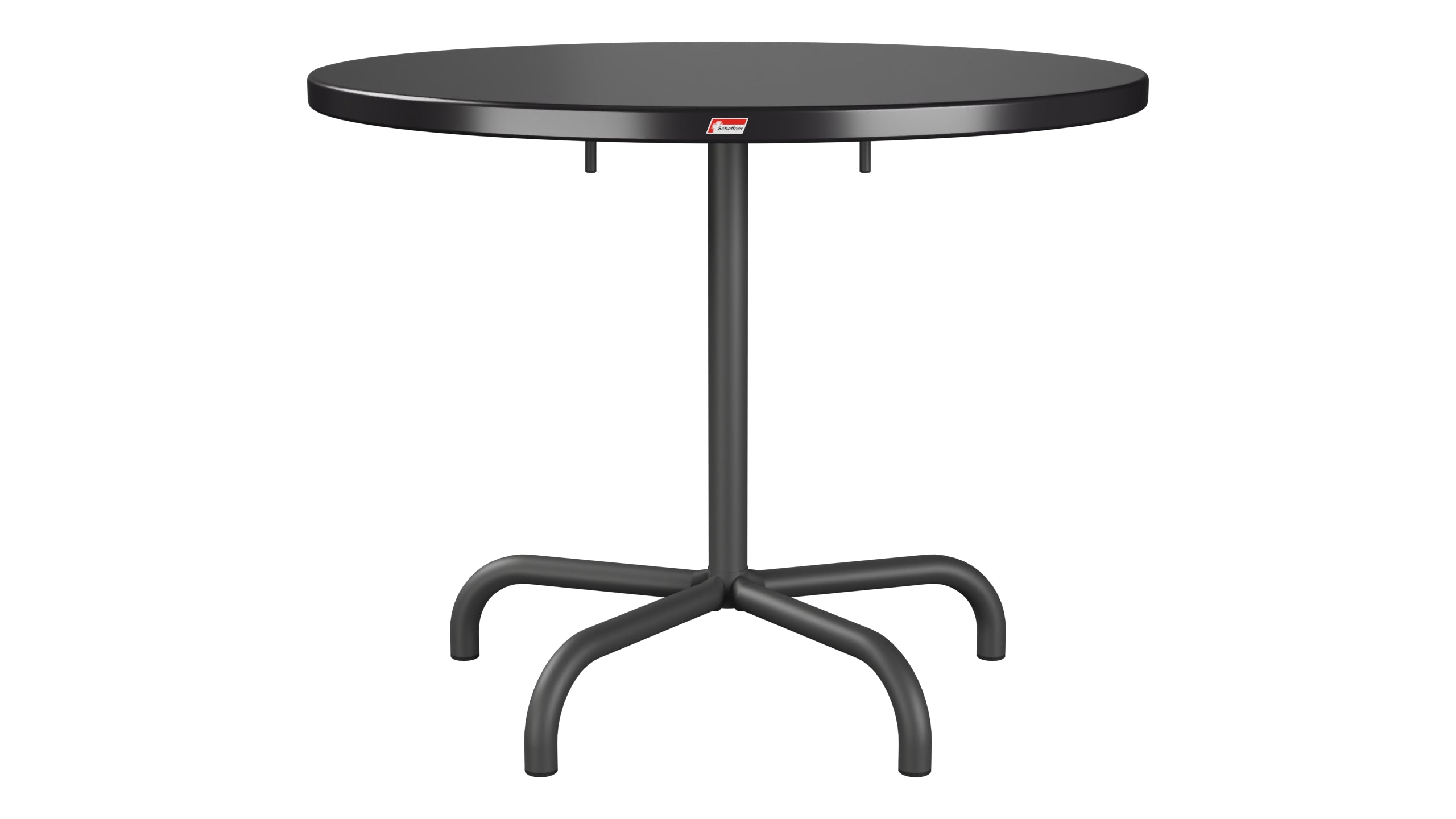 Säntis Metall-Gartentisch ø92 klappbar in Schwarz präsentiert im Onlineshop von KAQTU Design AG. Gartentisch ist von Schaffner