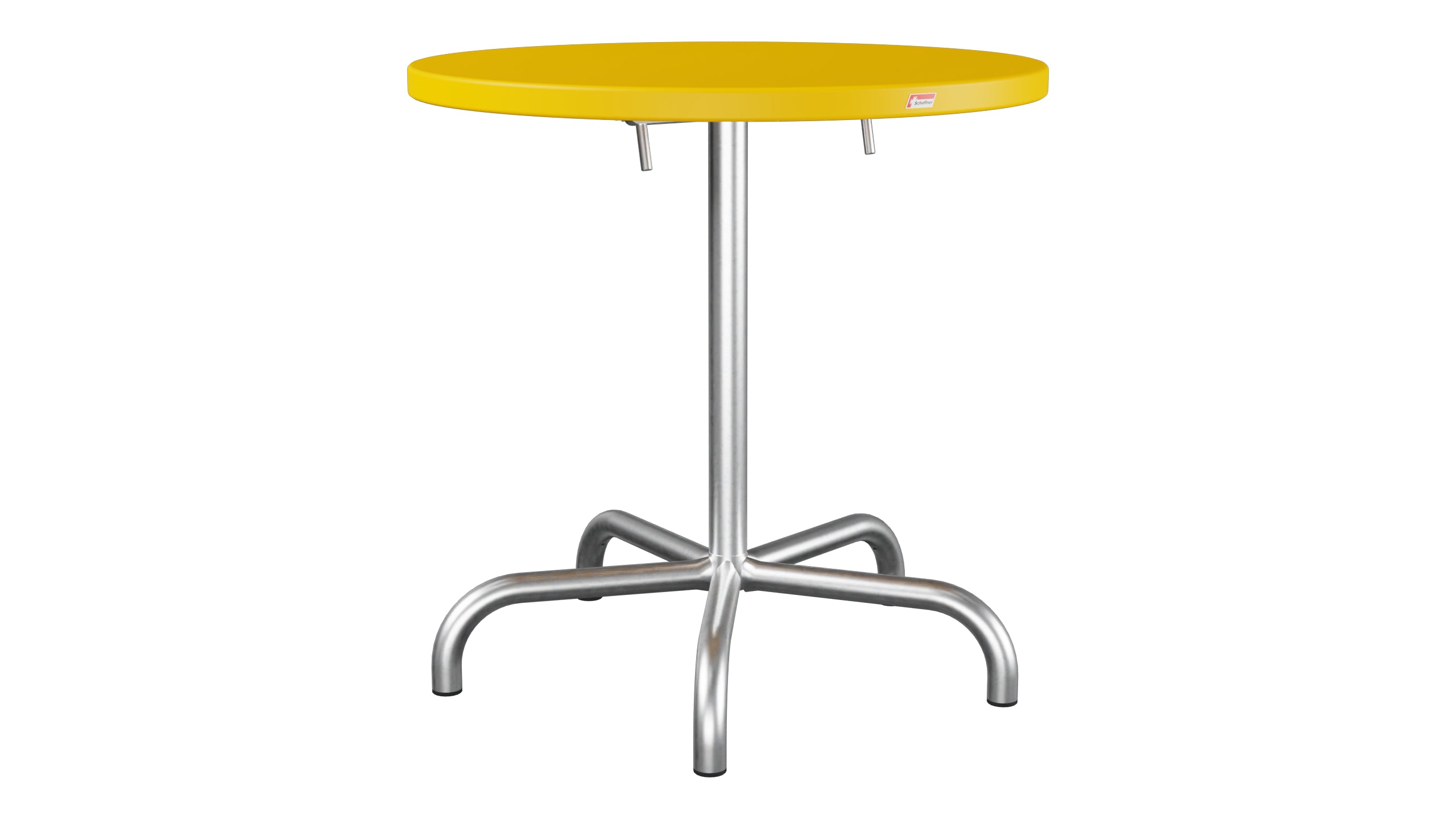 Säntis Metall-Gartentisch ø72 klappbar in Gelb präsentiert im Onlineshop von KAQTU Design AG. Gartentisch ist von Schaffner