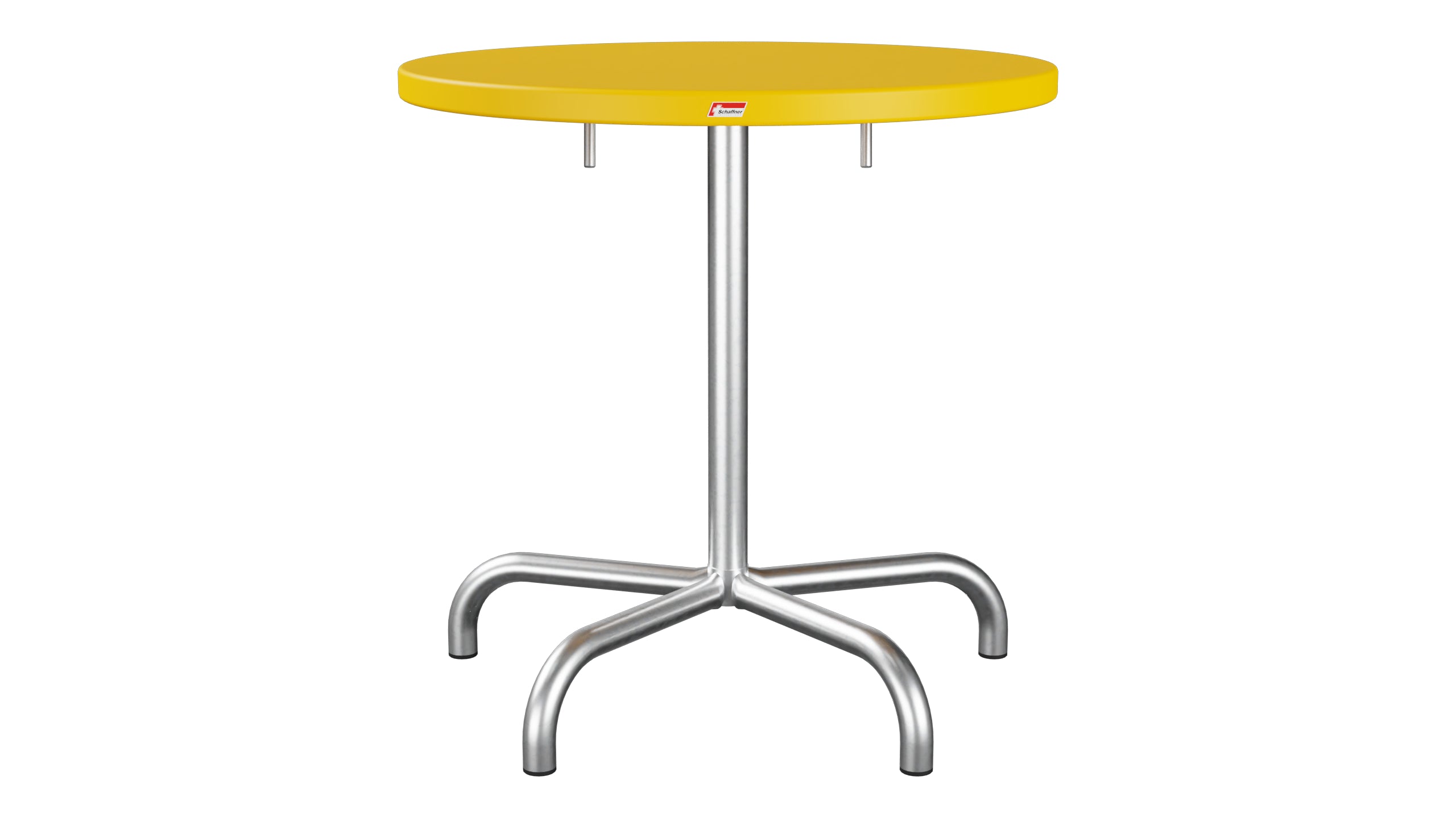 Säntis Metall-Gartentisch ø72 klappbar in Gelb präsentiert im Onlineshop von KAQTU Design AG. Gartentisch ist von Schaffner