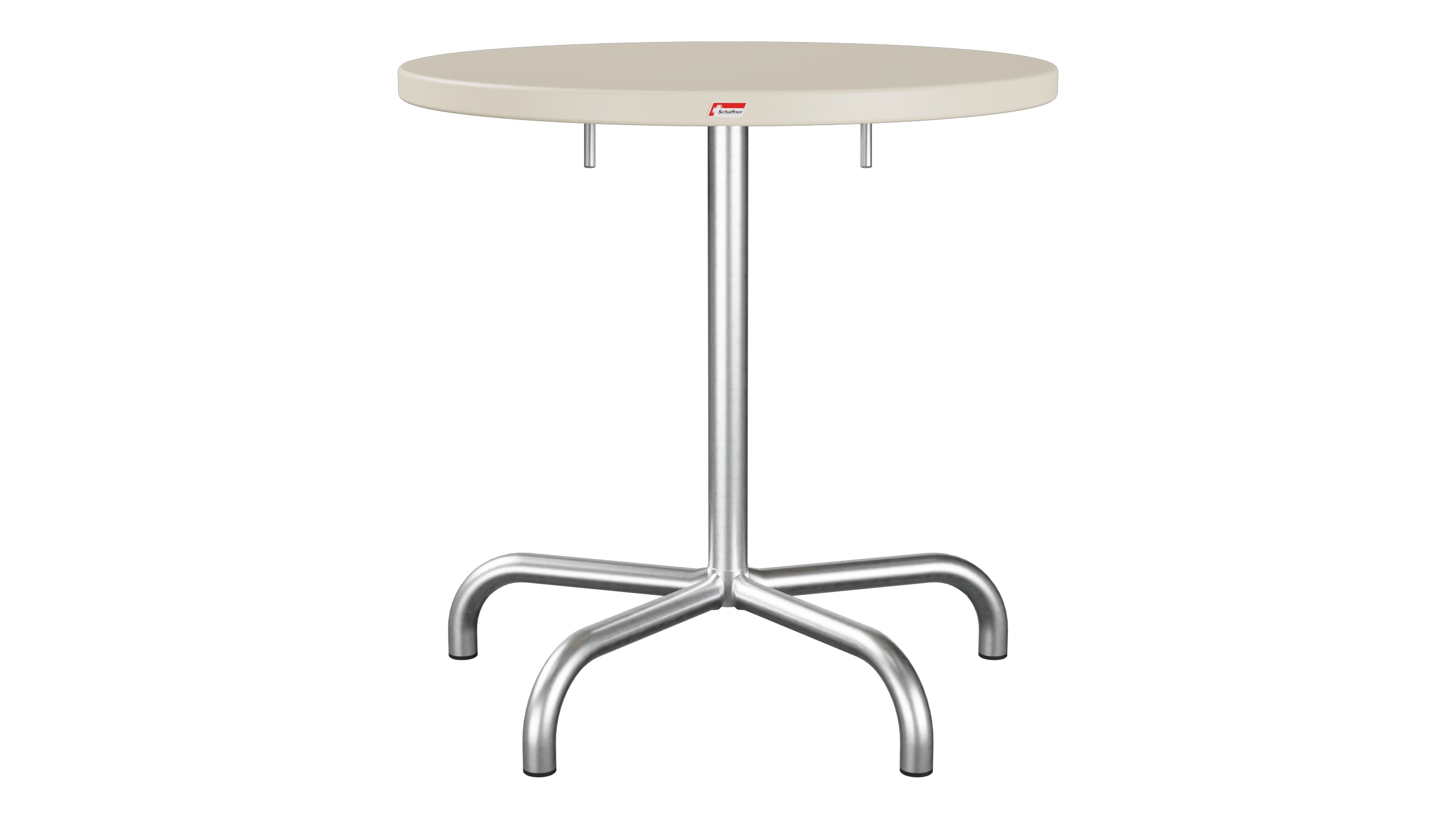 Säntis Metall-Gartentisch ø72 klappbar in Pastellsand präsentiert im Onlineshop von KAQTU Design AG. Gartentisch ist von Schaffner