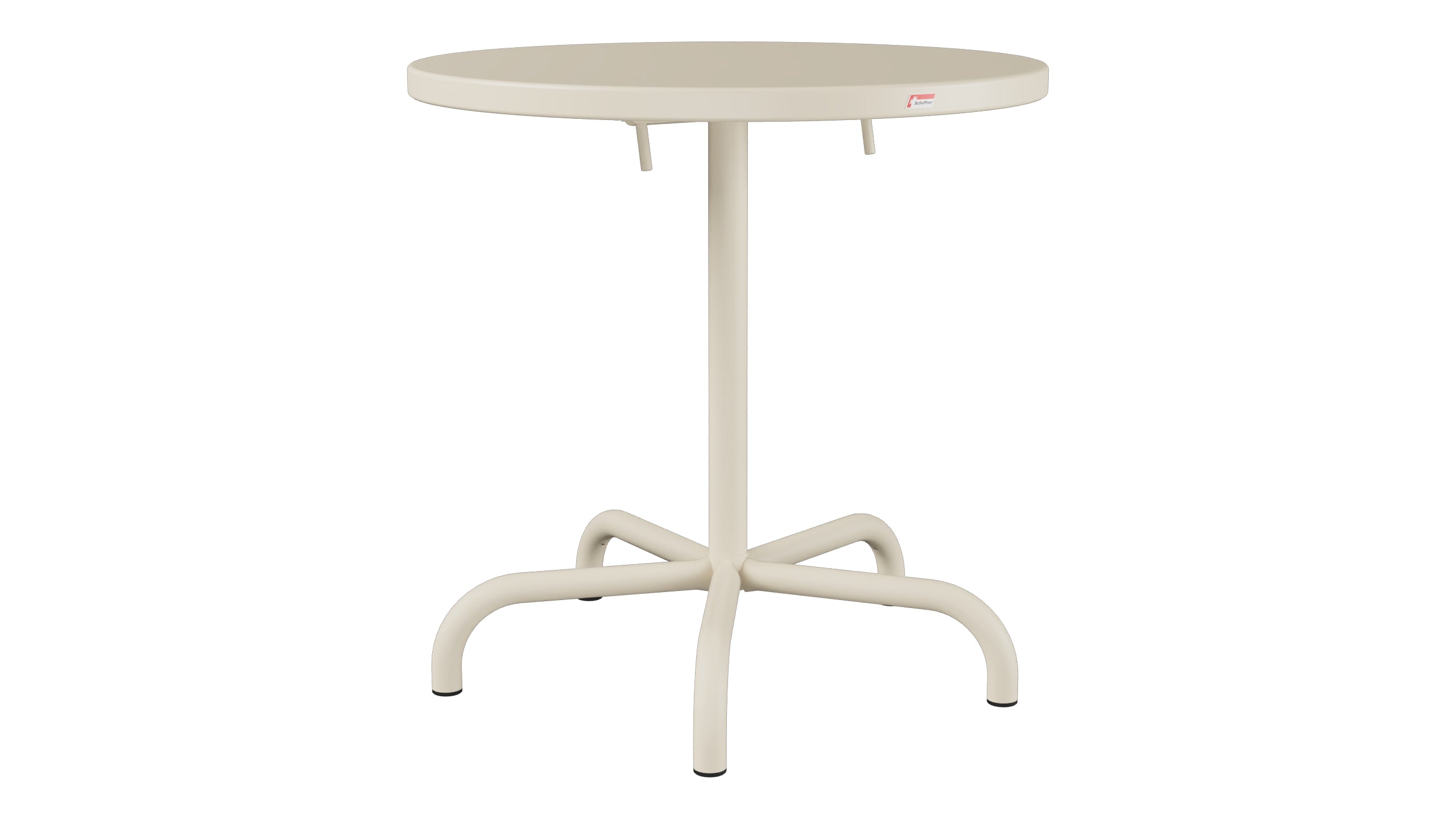 Säntis Metall-Gartentisch ø72 klappbar in Pastellsand präsentiert im Onlineshop von KAQTU Design AG. Gartentisch ist von Schaffner