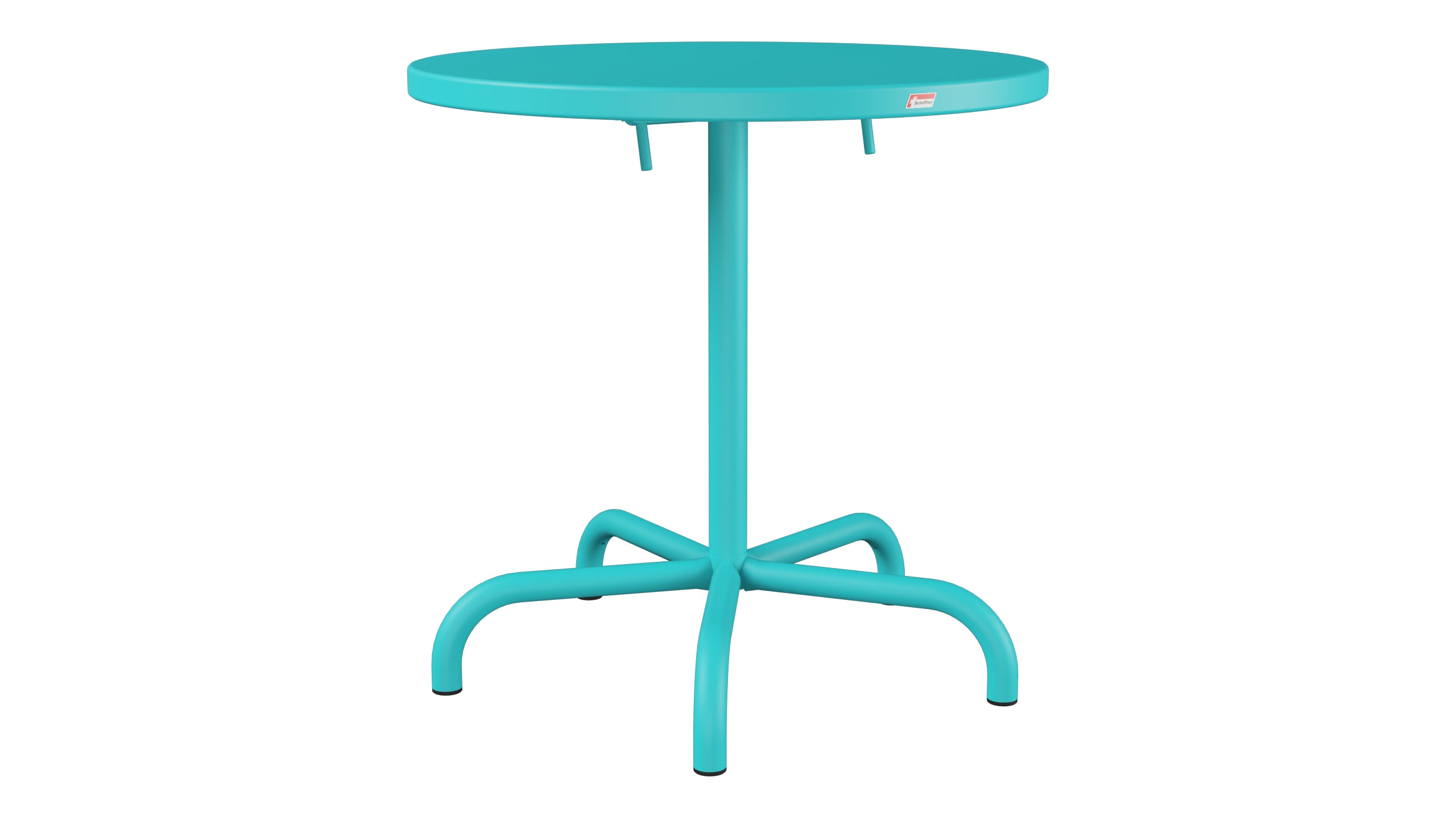 Säntis Metall-Gartentisch ø72 klappbar in Türkis präsentiert im Onlineshop von KAQTU Design AG. Gartentisch ist von Schaffner