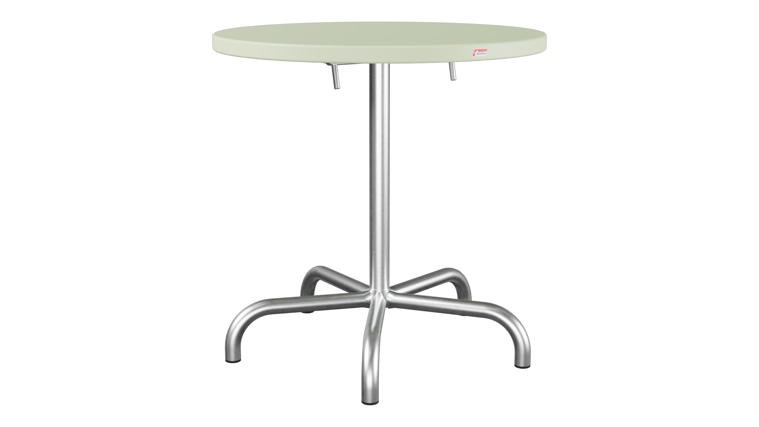 Säntis Metall-Gartentisch ø72 klappbar in Pastellgrün präsentiert im Onlineshop von KAQTU Design AG. Gartentisch ist von Schaffner