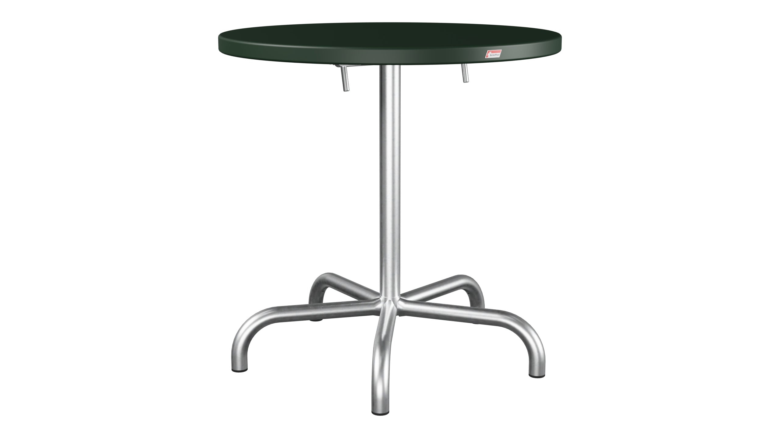 Säntis Metall-Gartentisch ø72 klappbar in Tannengrün präsentiert im Onlineshop von KAQTU Design AG. Gartentisch ist von Schaffner