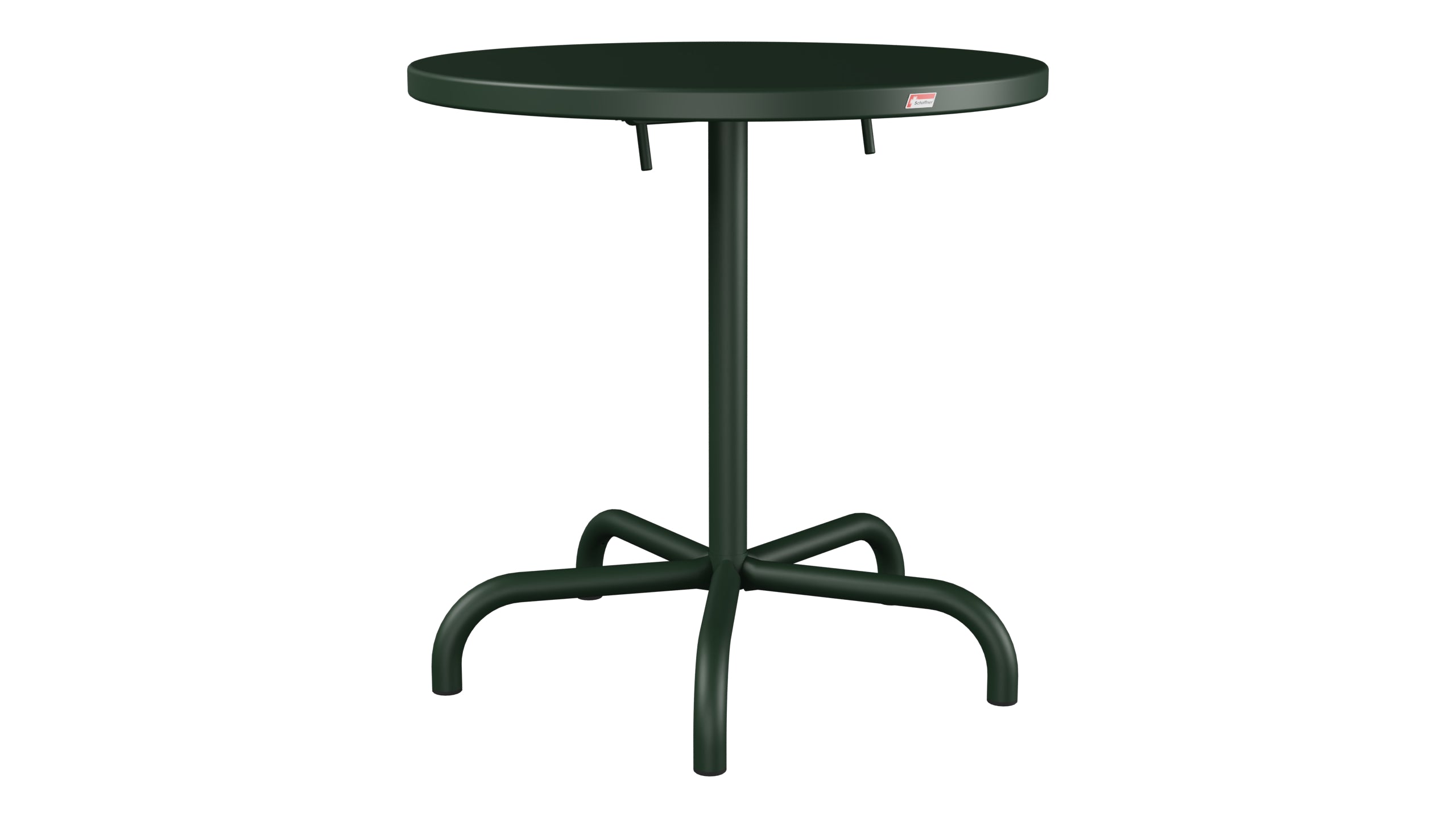 Säntis Metall-Gartentisch ø72 klappbar in Tannengrün präsentiert im Onlineshop von KAQTU Design AG. Gartentisch ist von Schaffner