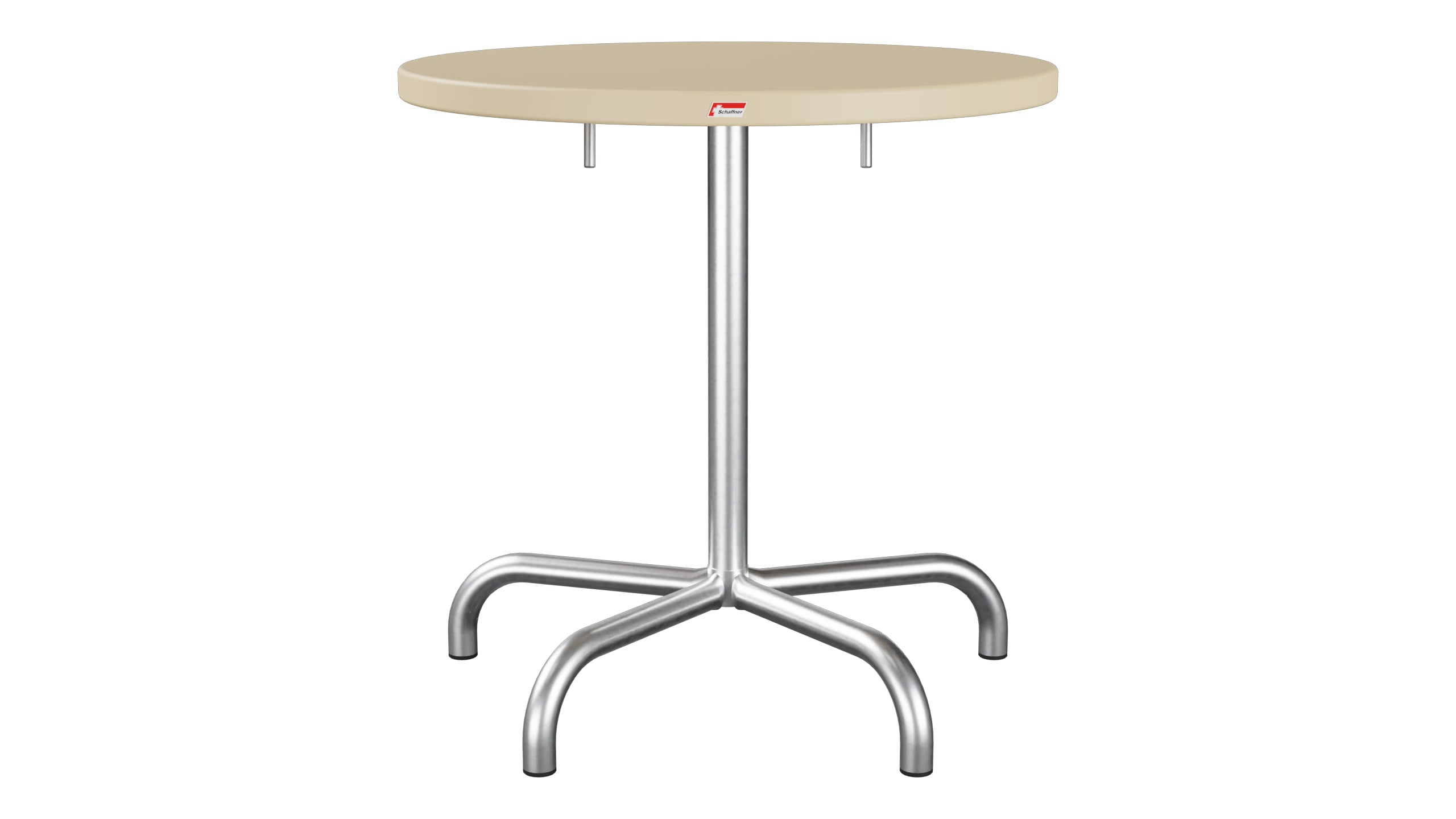 Säntis Metall-Gartentisch ø72 klappbar in Pastellbraun präsentiert im Onlineshop von KAQTU Design AG. Gartentisch ist von Schaffner