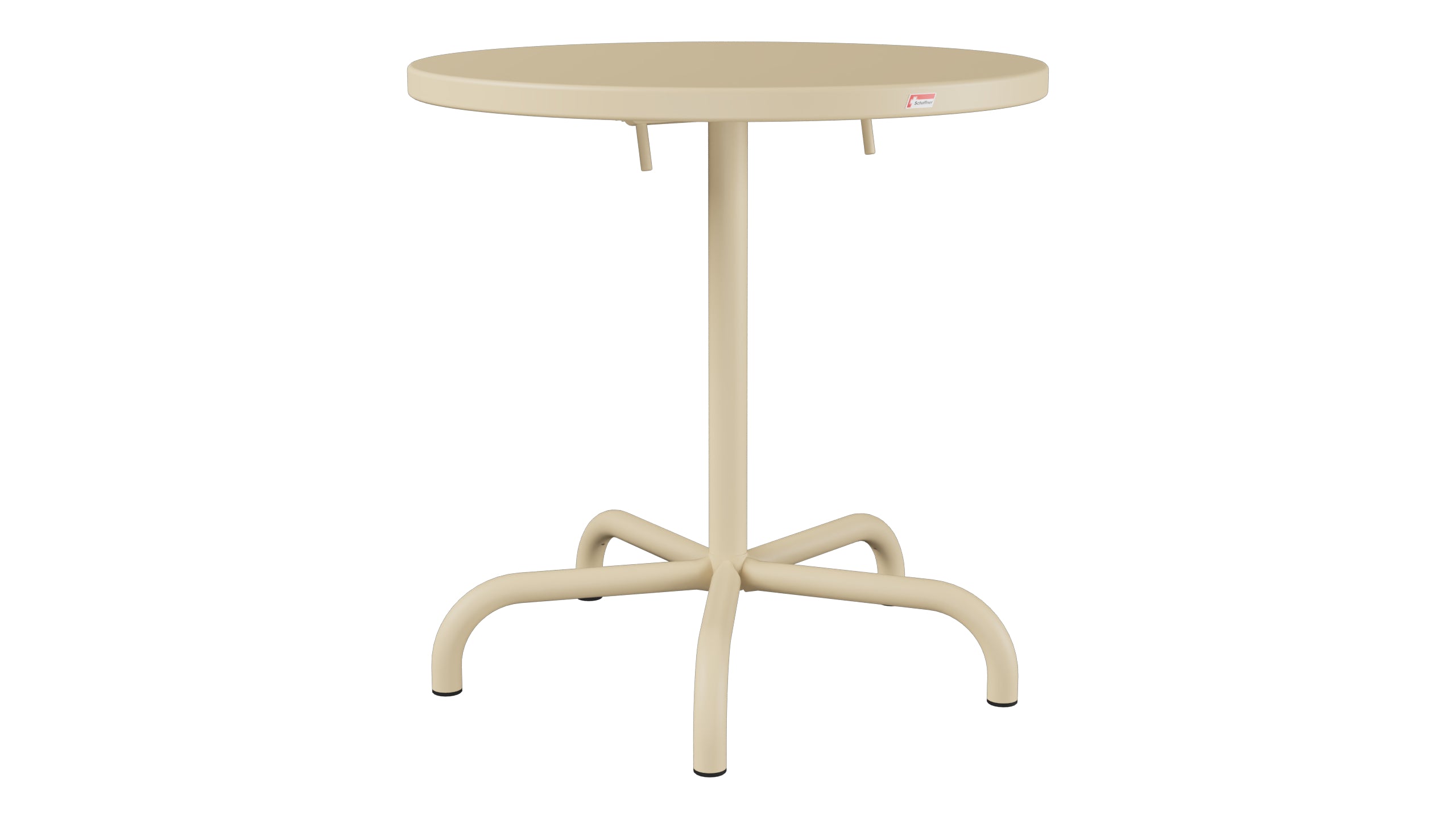 Säntis Metall-Gartentisch ø72 klappbar in Pastellbraun präsentiert im Onlineshop von KAQTU Design AG. Gartentisch ist von Schaffner