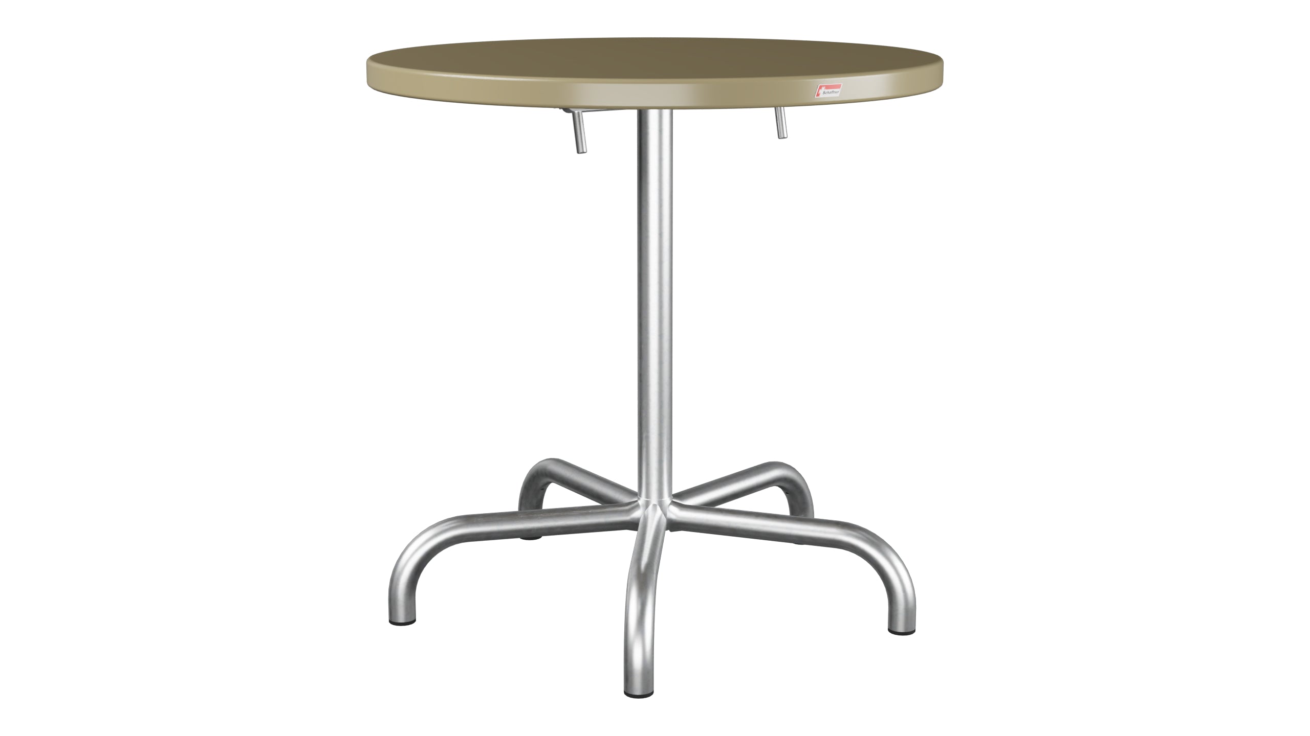Säntis Metall-Gartentisch ø72 klappbar in Champagner präsentiert im Onlineshop von KAQTU Design AG. Gartentisch ist von Schaffner