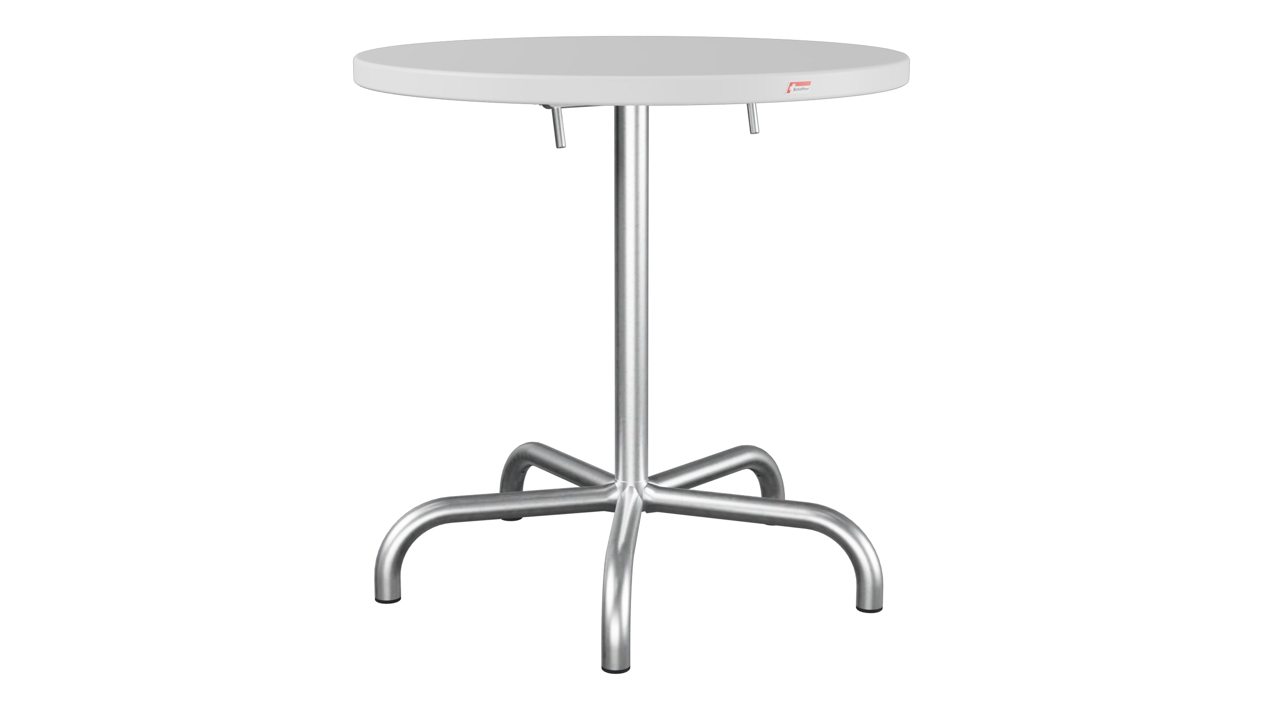 Säntis Metall-Gartentisch ø72 klappbar in Weiss präsentiert im Onlineshop von KAQTU Design AG. Gartentisch ist von Schaffner