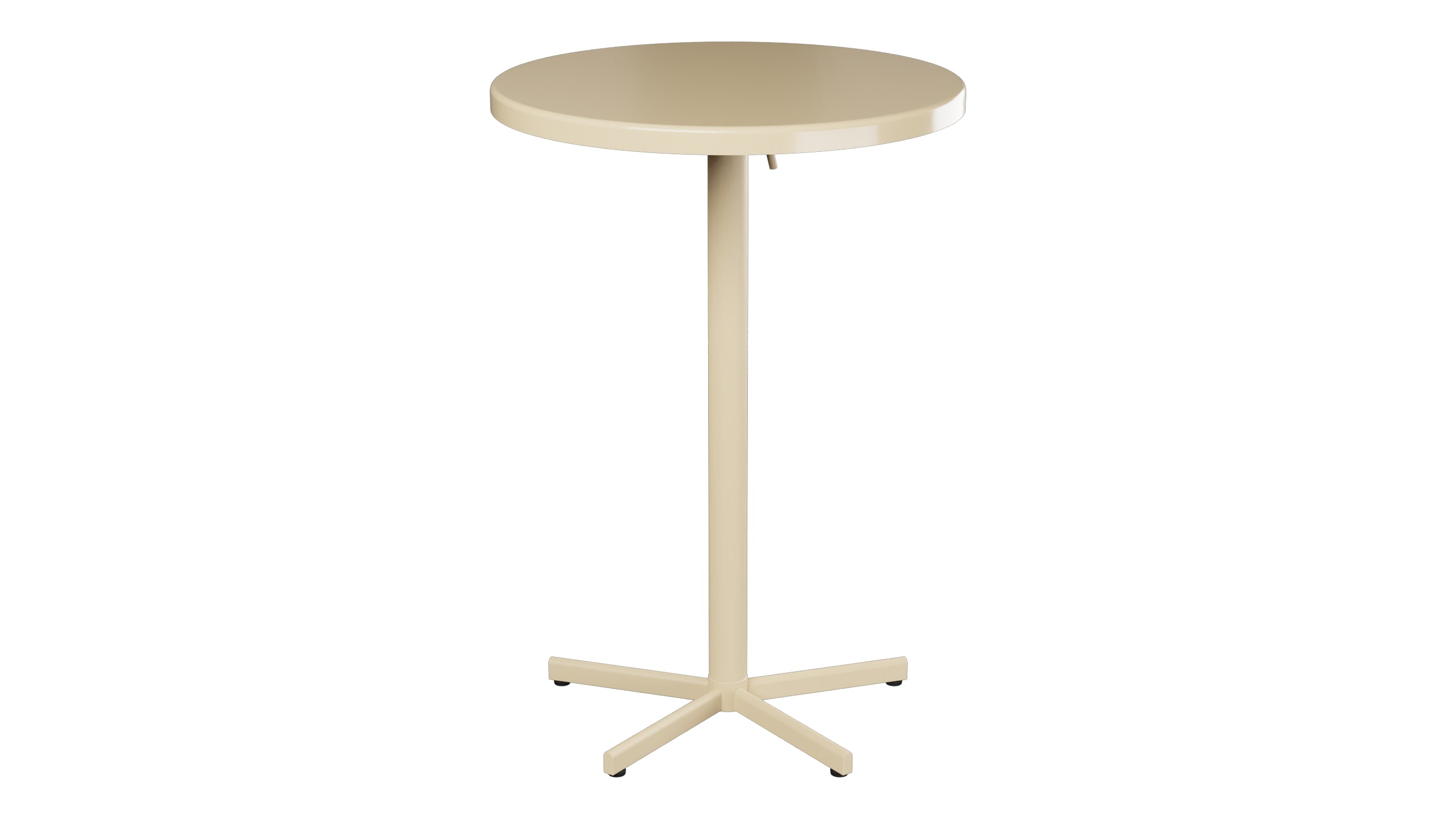 Bodensee Glasfaser-Stehtisch Outdoor  ø75 / 110 klappbar in Pastellbraun präsentiert im Onlineshop von KAQTU Design AG. Hochtisch Outdoor ist von Schaffner