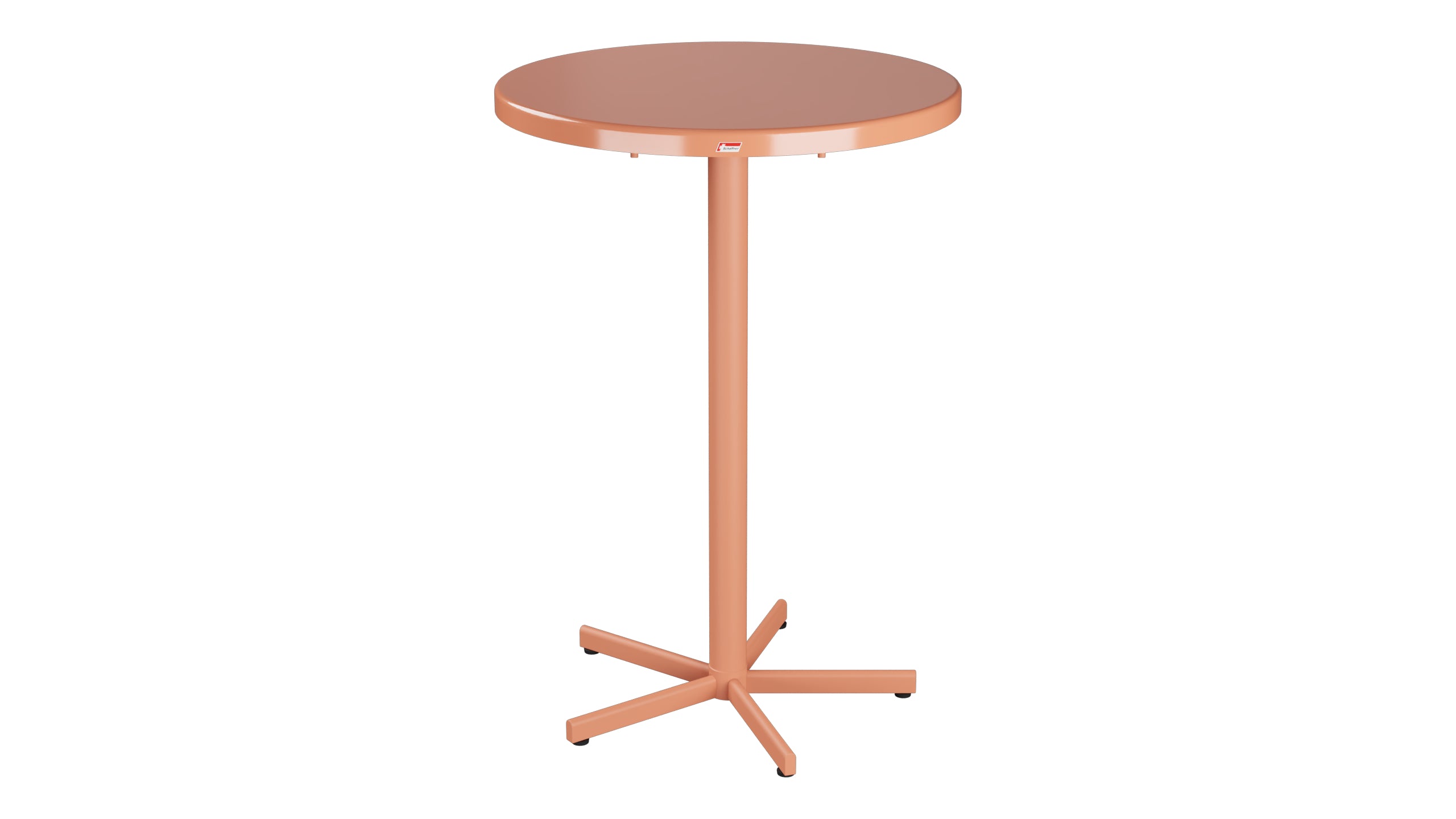 Bodensee Glasfaser-Stehtisch Outdoor  ø75 / 110 klappbar in Pastellterracotta präsentiert im Onlineshop von KAQTU Design AG. Hochtisch Outdoor ist von Schaffner
