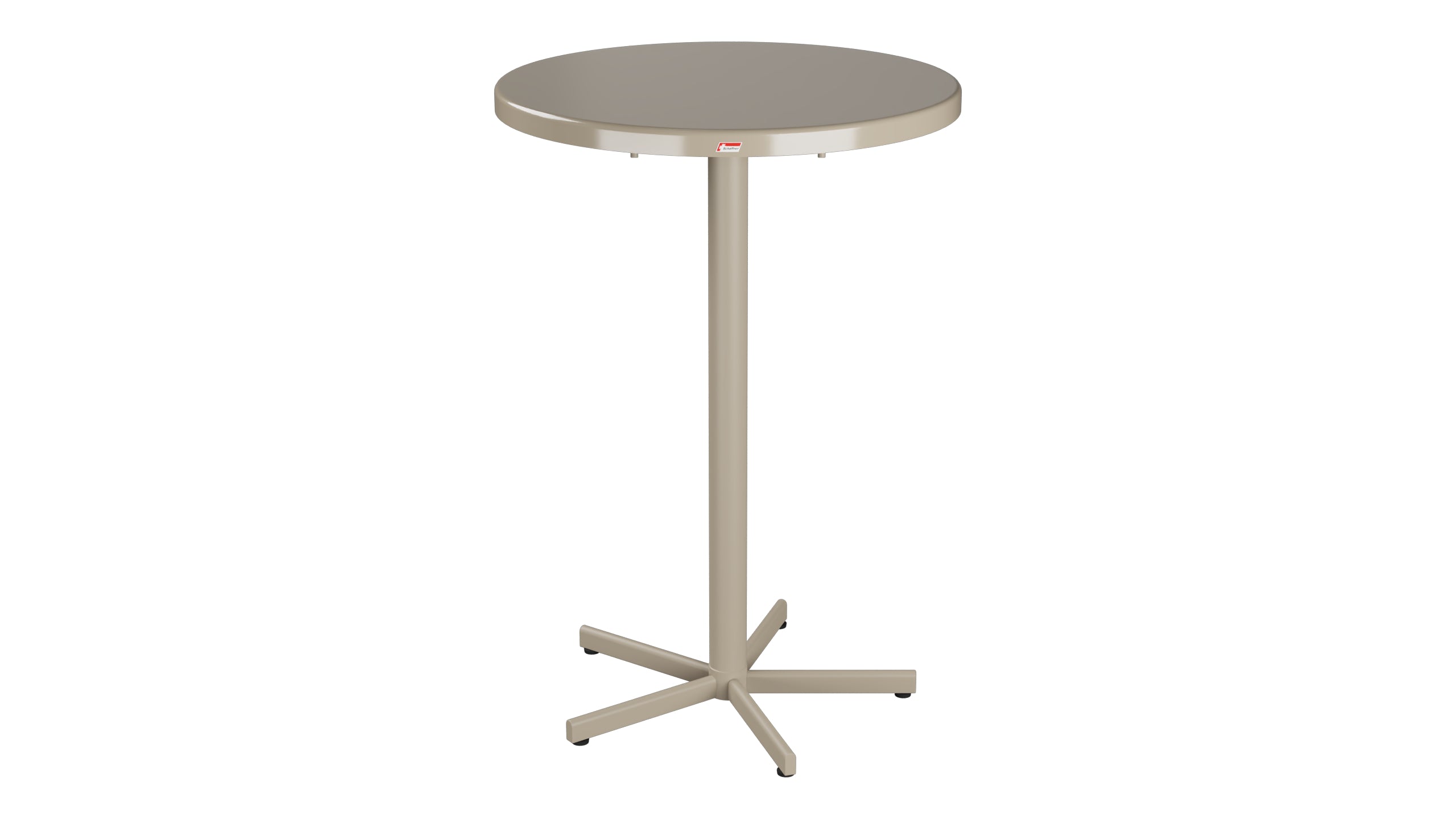 Bodensee Glasfaser-Stehtisch Outdoor  ø75 / 110 klappbar in Champagner präsentiert im Onlineshop von KAQTU Design AG. Hochtisch Outdoor ist von Schaffner