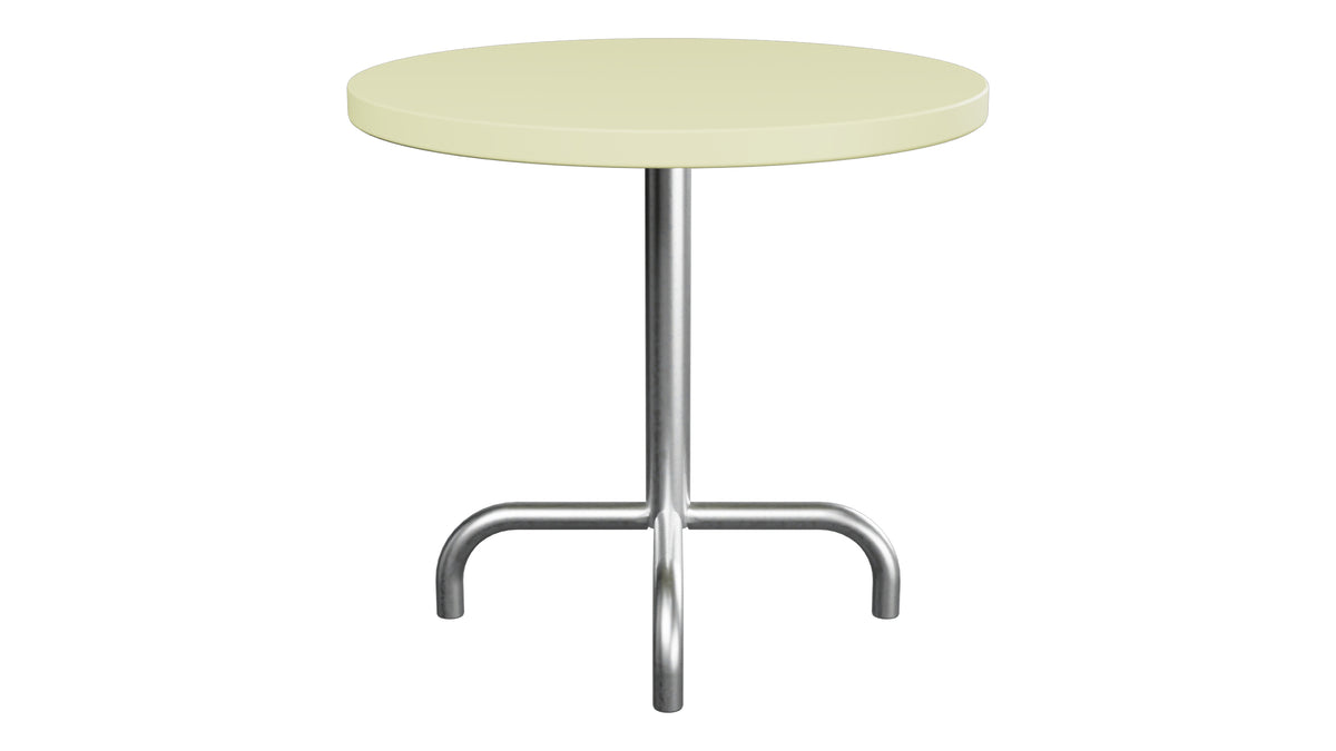 Säntis Metall-Beistelltisch Outdoor ø54 / 50 in Buchsbaumgelb präsentiert im Onlineshop von KAQTU Design AG. Beistelltisch Outdoor ist von Schaffner