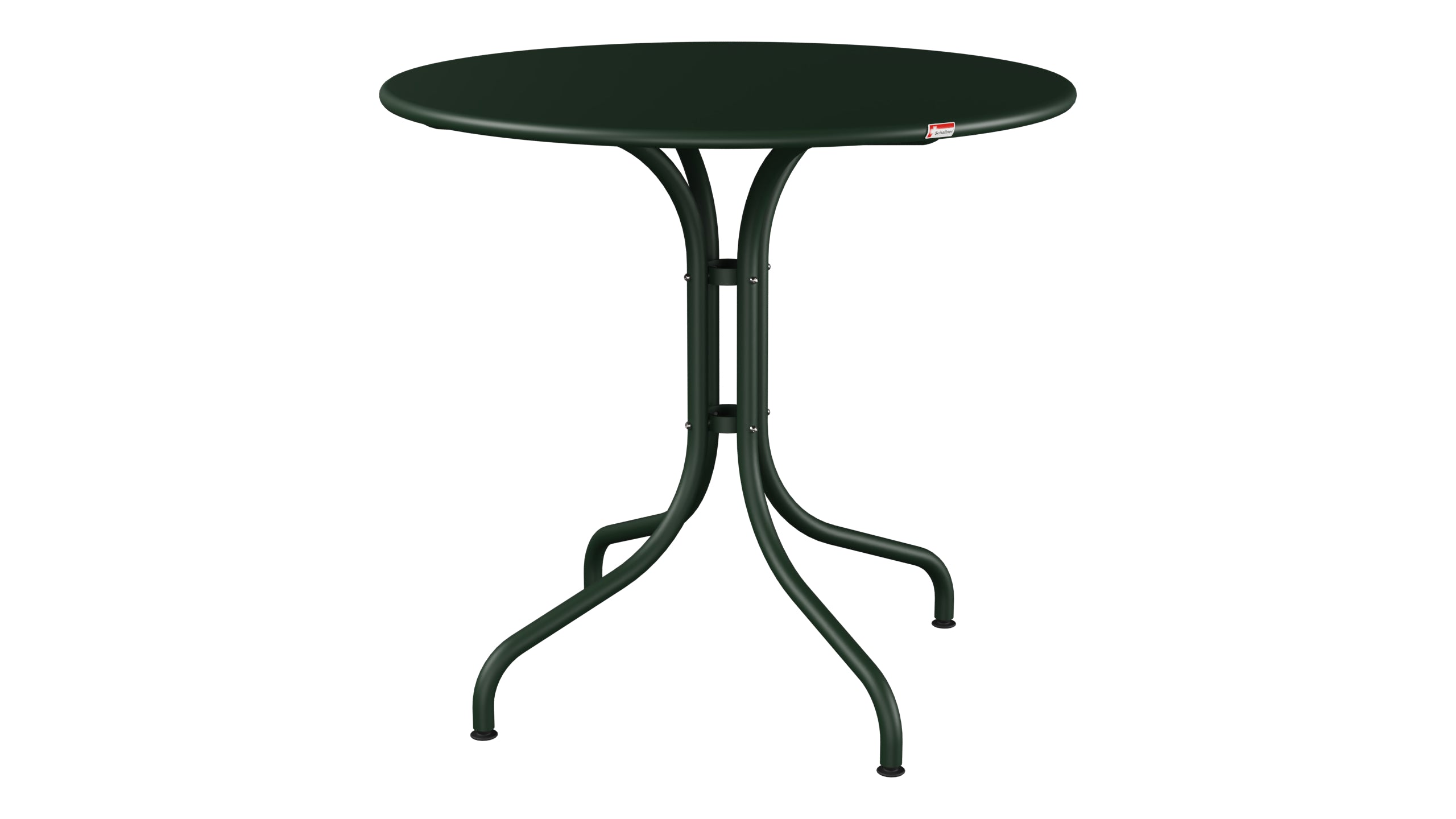 St. Moritz Metall-Gartentisch ø80 in Tannengrün präsentiert im Onlineshop von KAQTU Design AG. Gartentisch ist von Schaffner