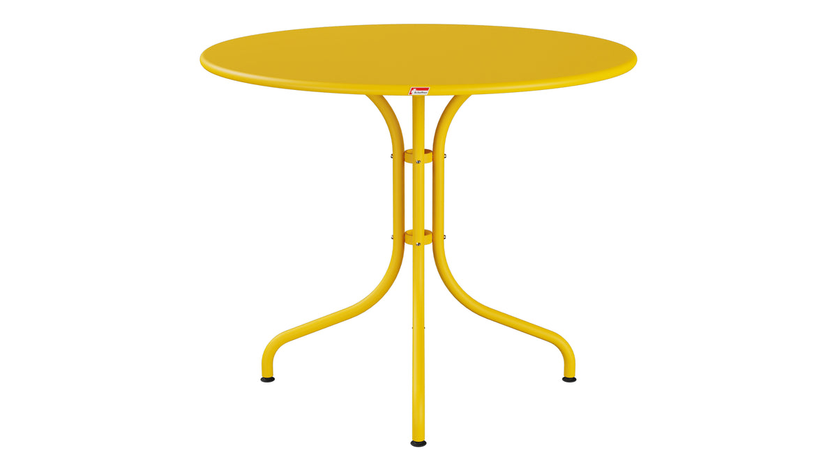St. Moritz Metall-Gartentisch ø90 in Gelb präsentiert im Onlineshop von KAQTU Design AG. Gartentisch ist von Schaffner