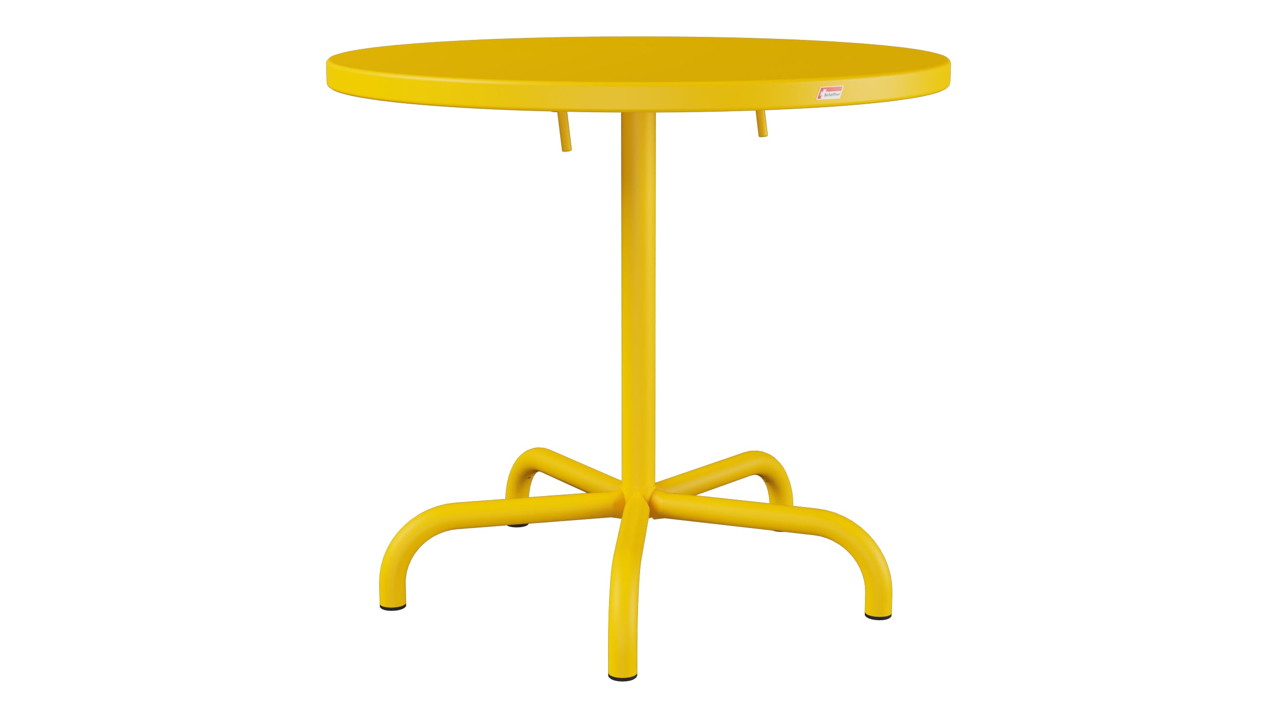 Säntis Metall-Gartentisch ø80 klappbar in Gelb präsentiert im Onlineshop von KAQTU Design AG. Gartentisch ist von Schaffner