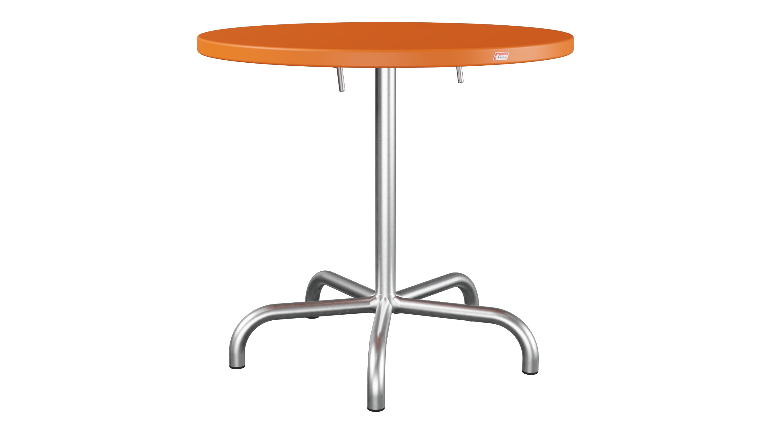 Säntis Metall-Gartentisch ø80 klappbar in Orange präsentiert im Onlineshop von KAQTU Design AG. Gartentisch ist von Schaffner