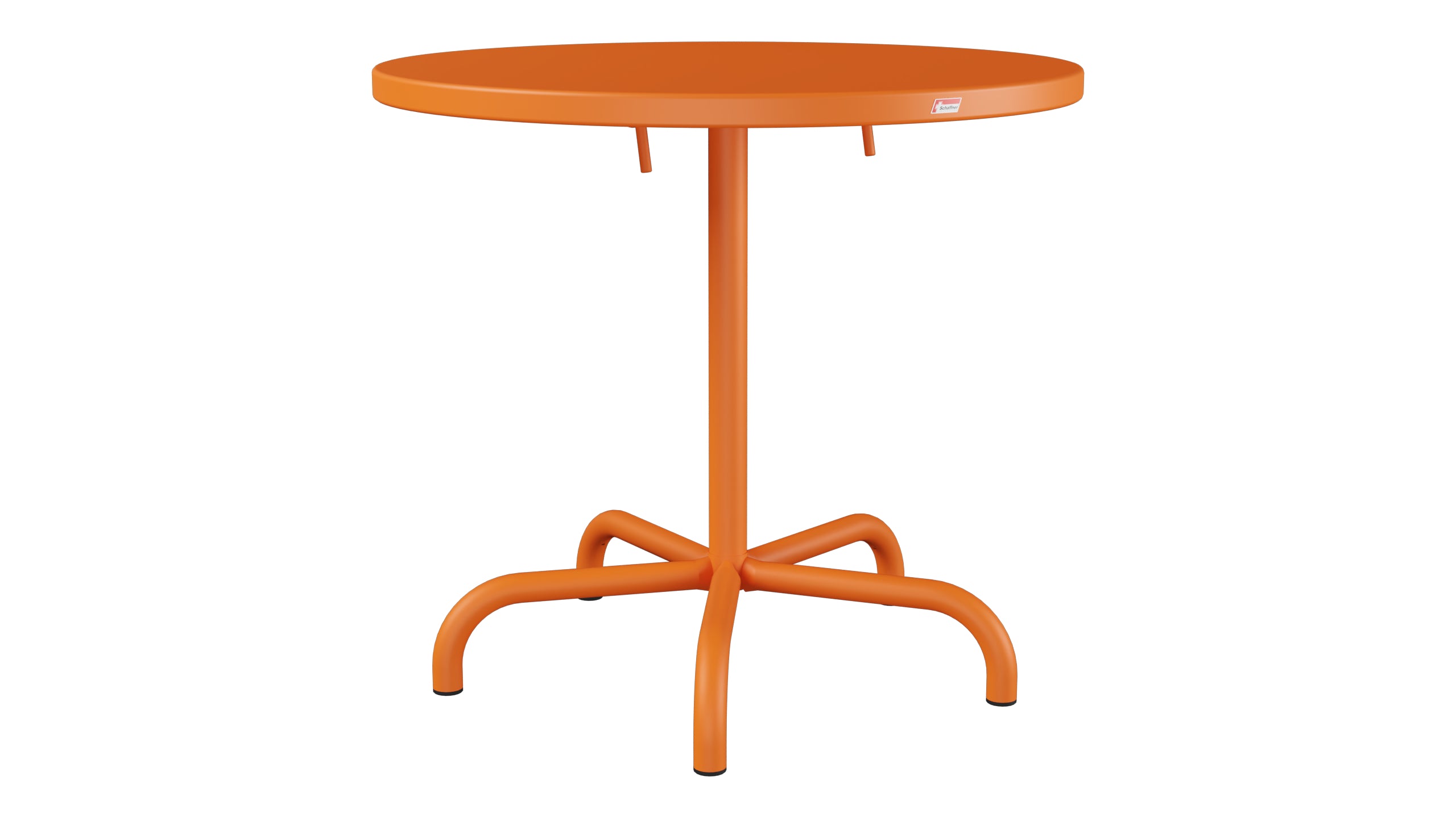 Säntis Metall-Gartentisch ø80 klappbar in Orange präsentiert im Onlineshop von KAQTU Design AG. Gartentisch ist von Schaffner