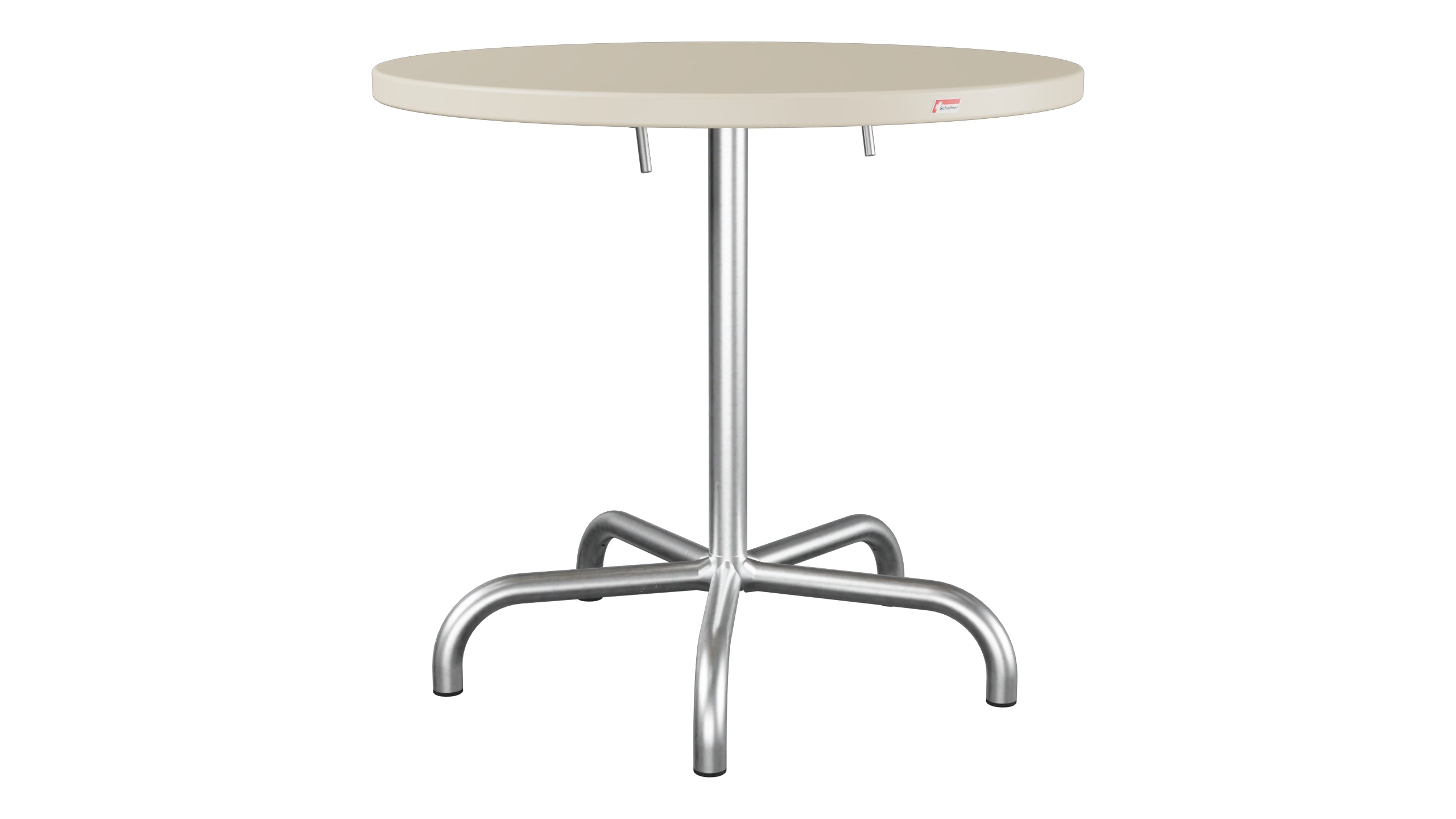 Säntis Metall-Gartentisch ø80 klappbar in Pastellsand präsentiert im Onlineshop von KAQTU Design AG. Gartentisch ist von Schaffner