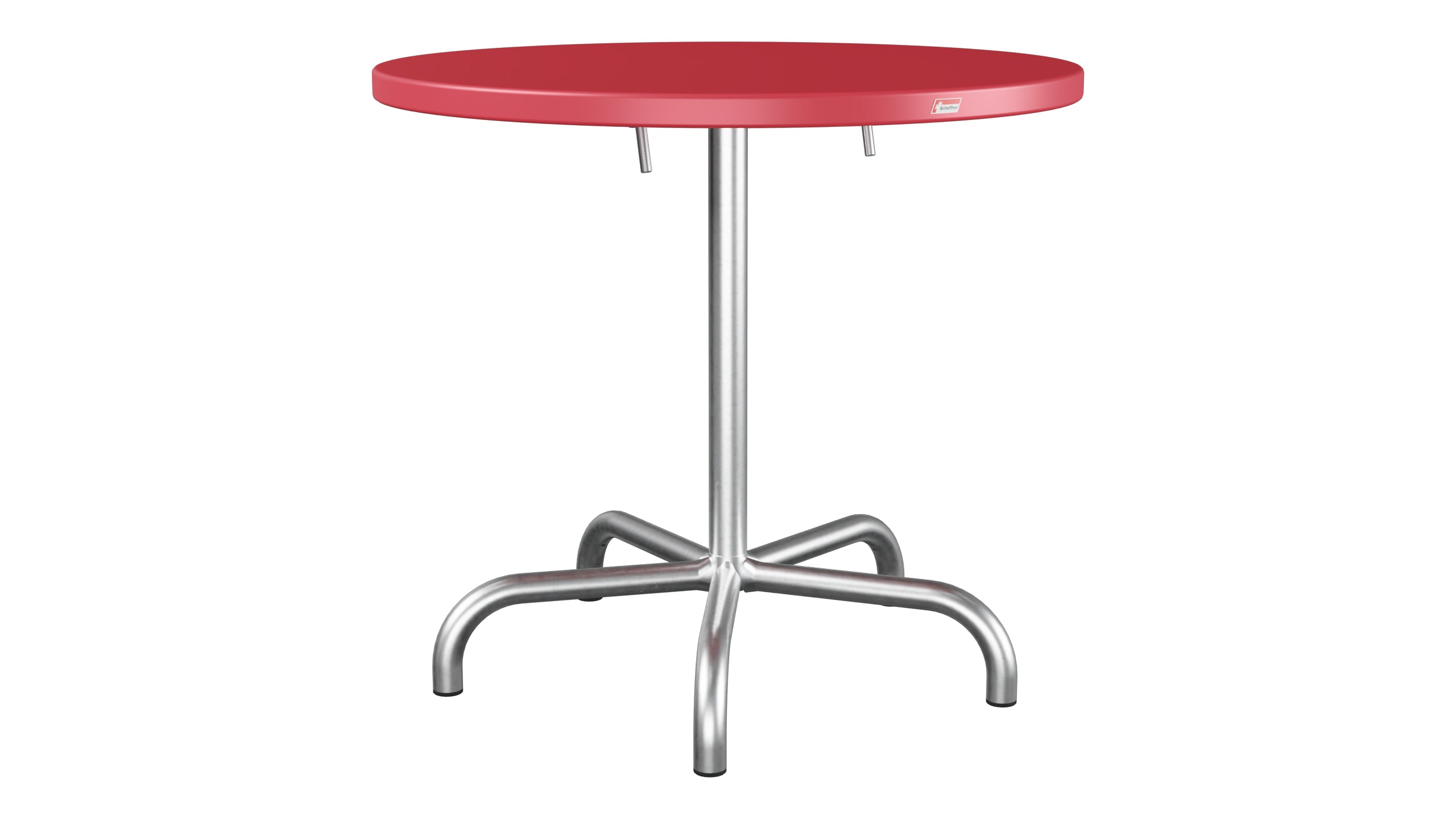Säntis Metall-Gartentisch ø80 klappbar in Ahornrot präsentiert im Onlineshop von KAQTU Design AG. Gartentisch ist von Schaffner