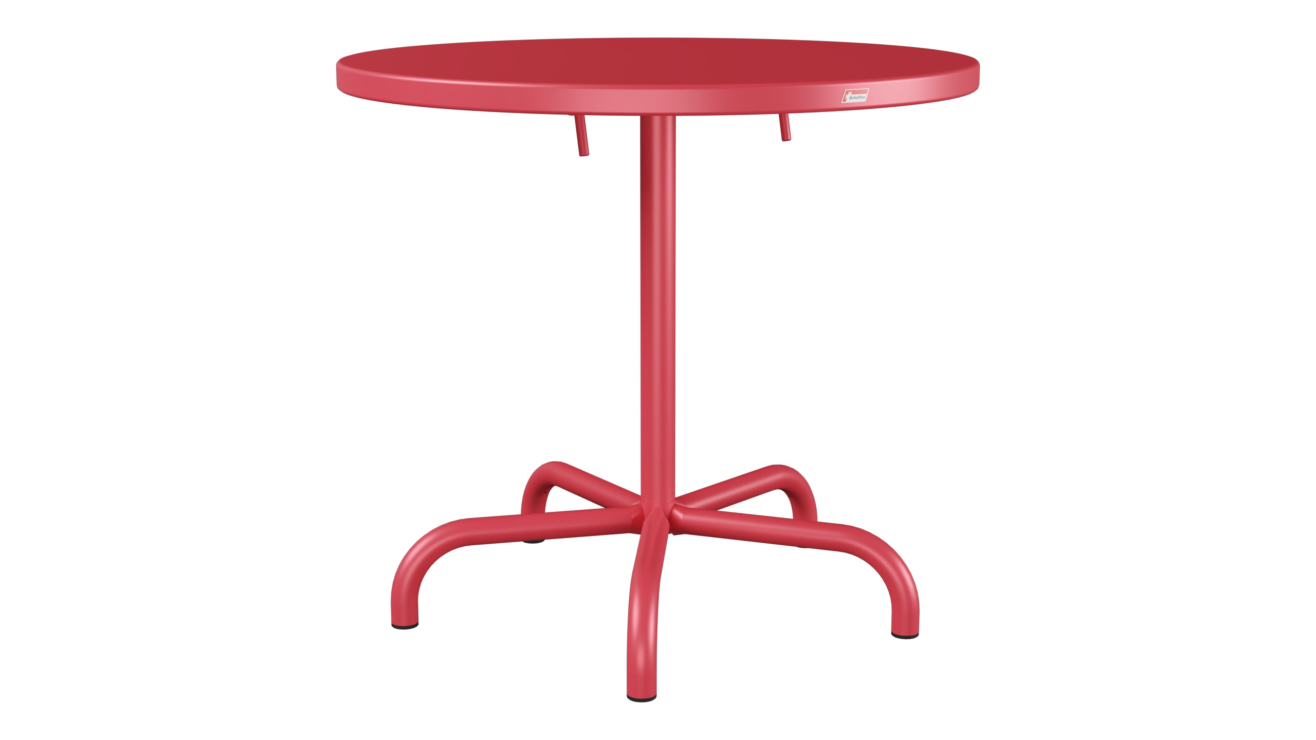 Säntis Metall-Gartentisch ø80 klappbar in Ahornrot präsentiert im Onlineshop von KAQTU Design AG. Gartentisch ist von Schaffner