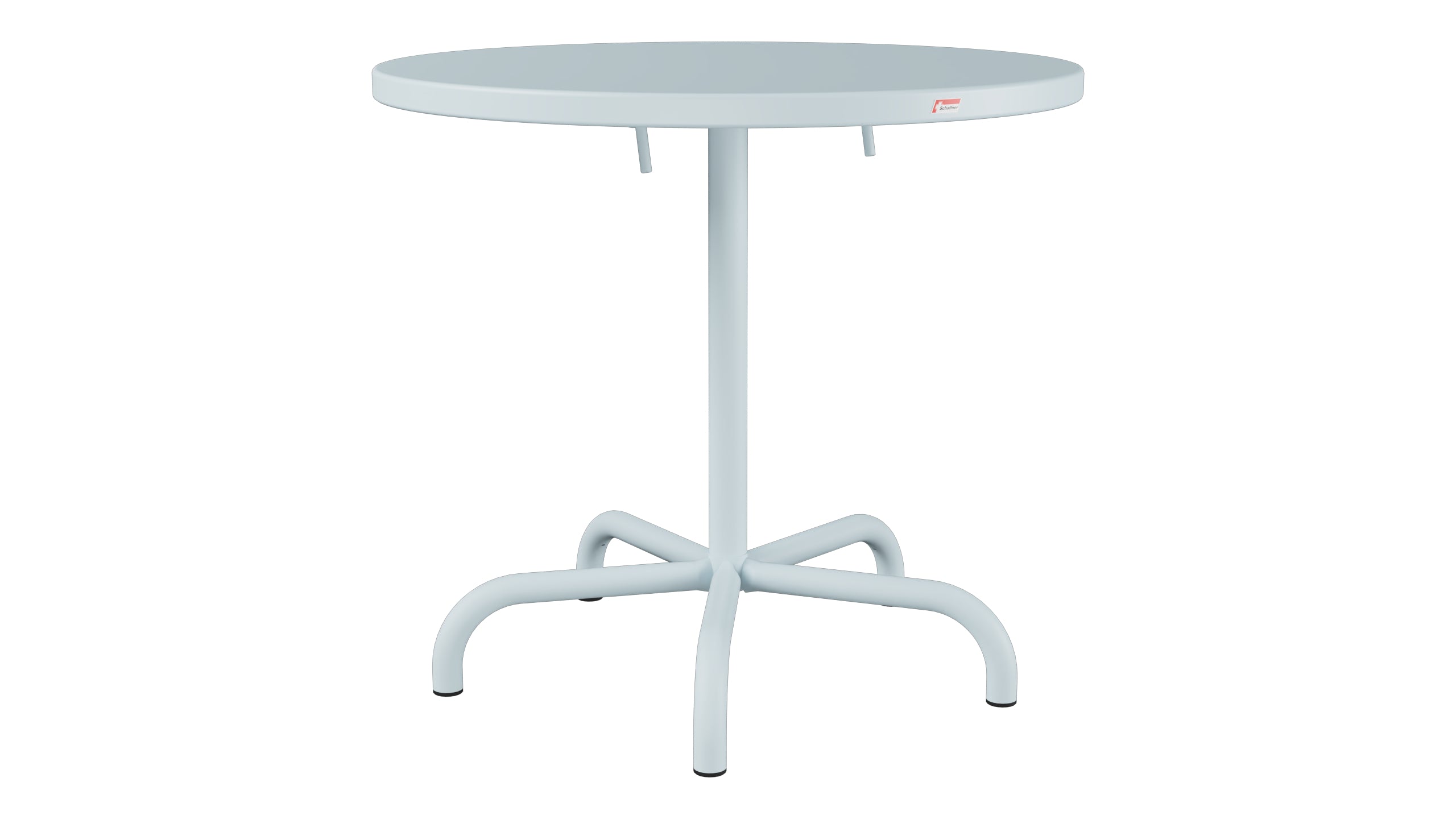 Säntis Metall-Gartentisch ø80 klappbar in Pastellblau präsentiert im Onlineshop von KAQTU Design AG. Gartentisch ist von Schaffner