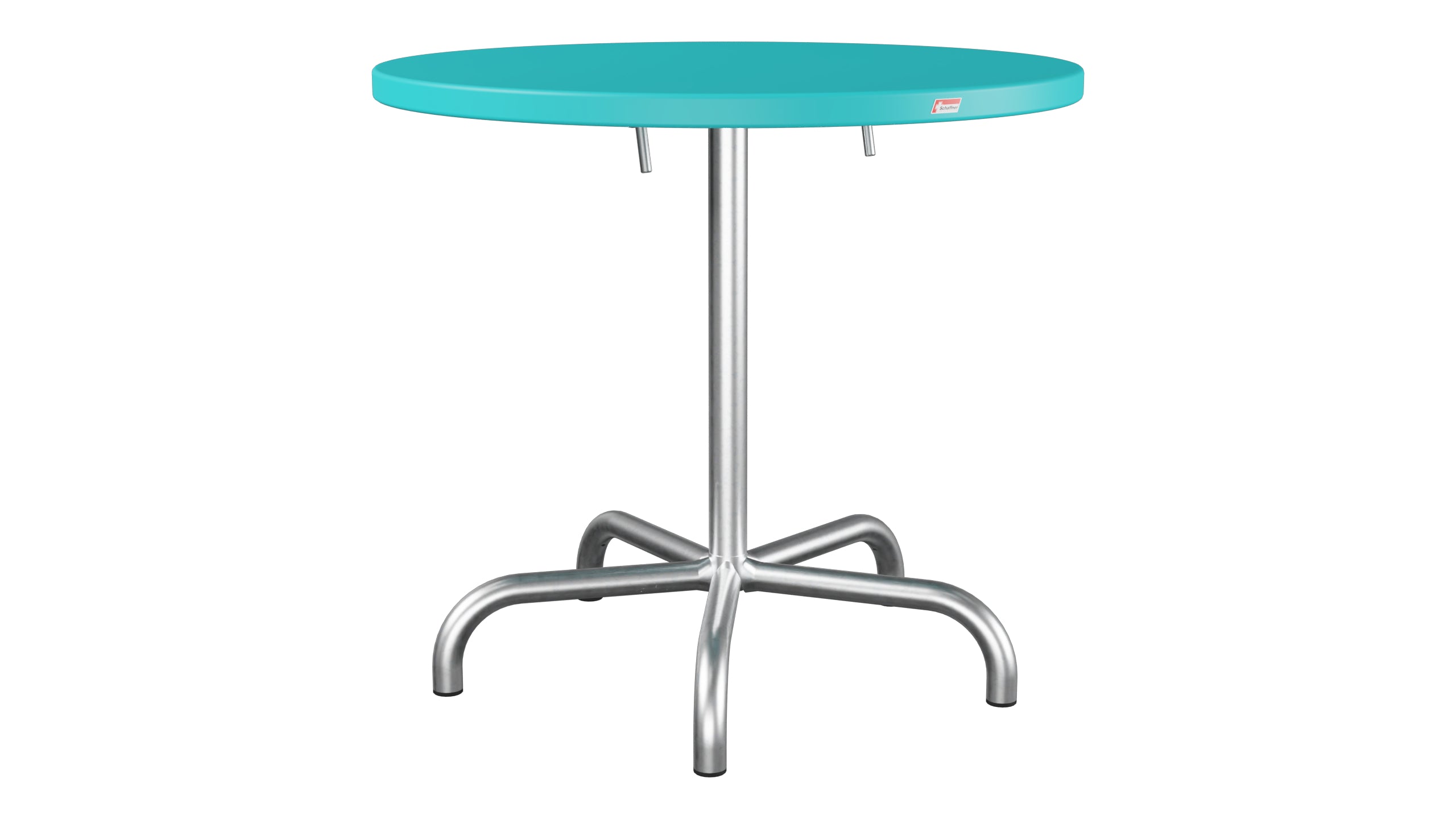 Säntis Metall-Gartentisch ø80 klappbar in Türkis präsentiert im Onlineshop von KAQTU Design AG. Gartentisch ist von Schaffner