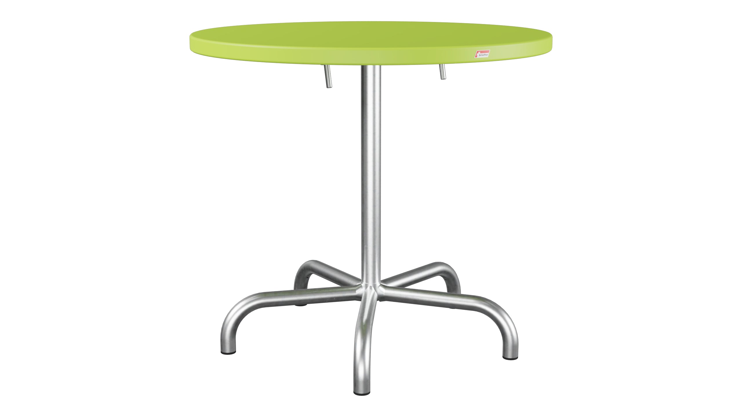 Säntis Metall-Gartentisch ø80 klappbar in Hellgrün präsentiert im Onlineshop von KAQTU Design AG. Gartentisch ist von Schaffner