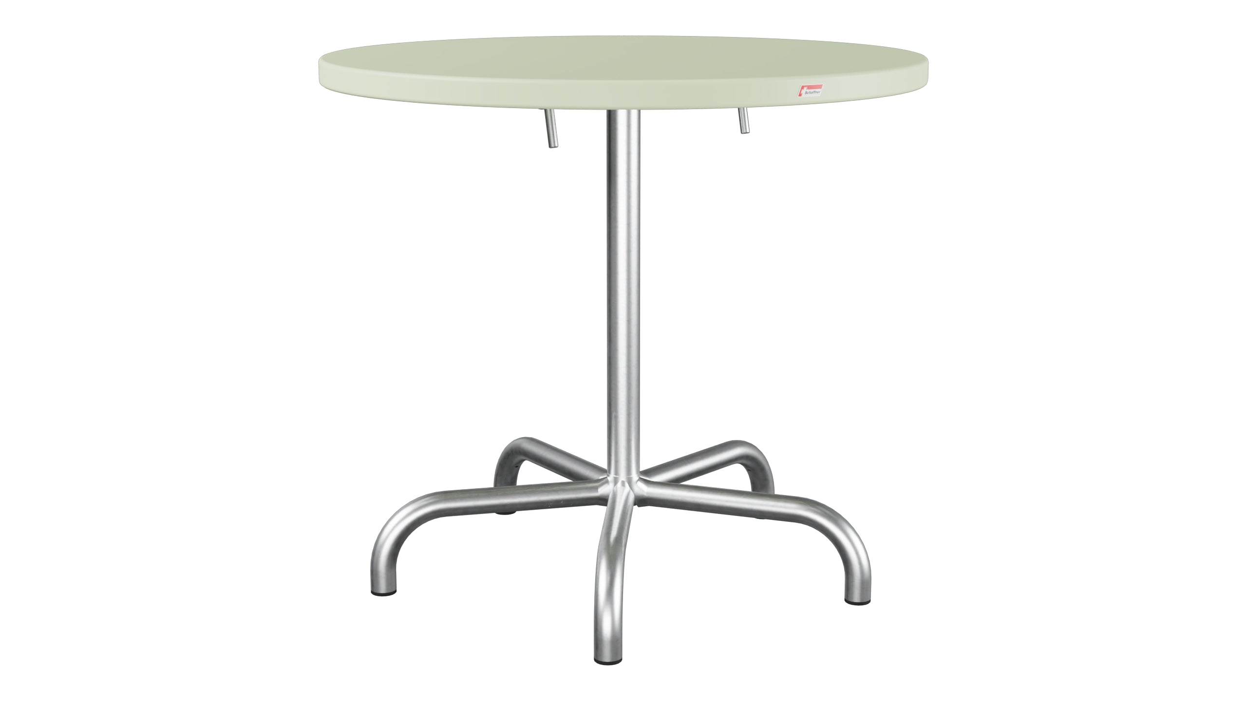Säntis Metall-Gartentisch ø80 klappbar in Pastellgrün präsentiert im Onlineshop von KAQTU Design AG. Gartentisch ist von Schaffner