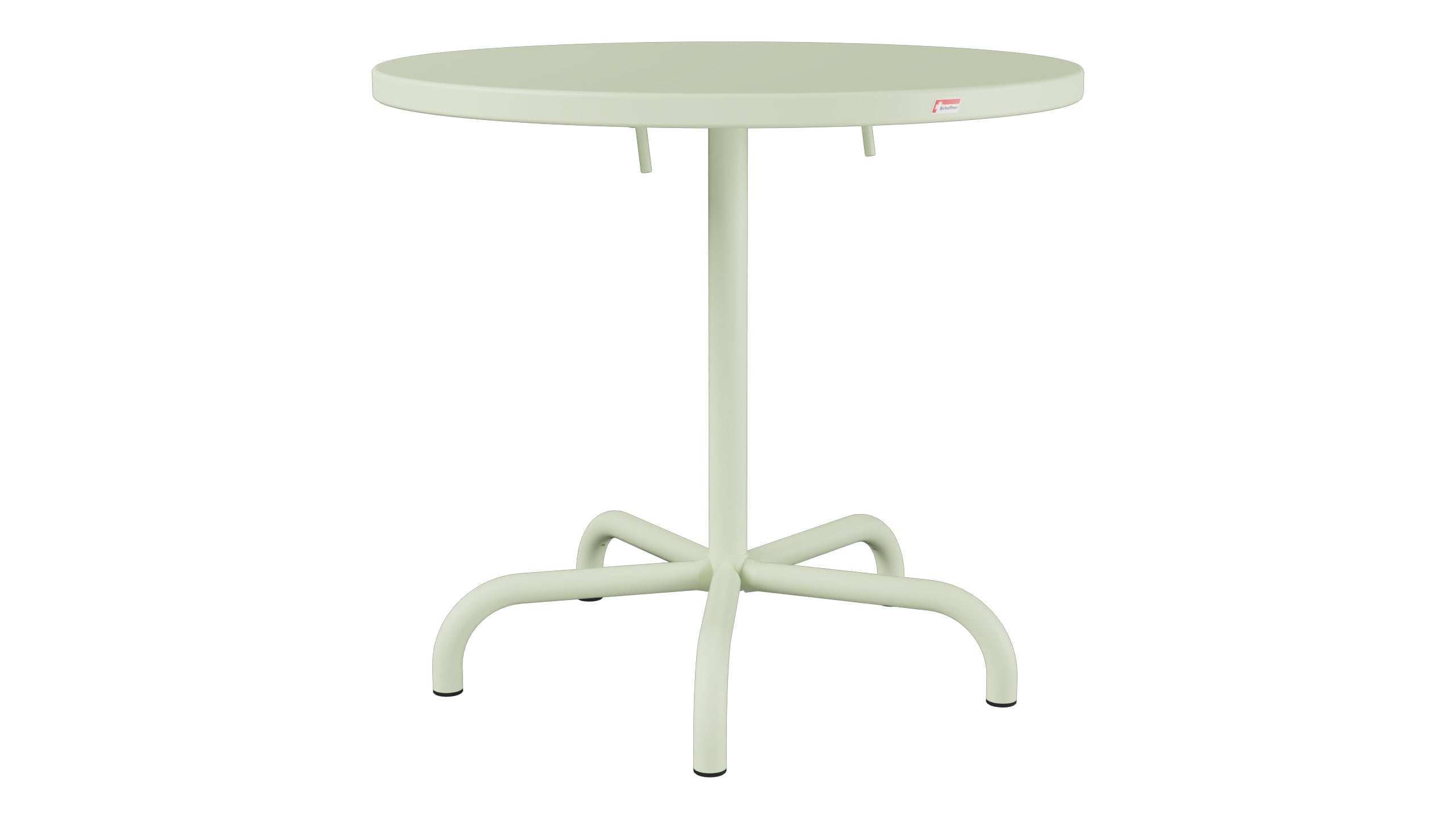 Säntis Metall-Gartentisch ø80 klappbar in Pastellgrün präsentiert im Onlineshop von KAQTU Design AG. Gartentisch ist von Schaffner
