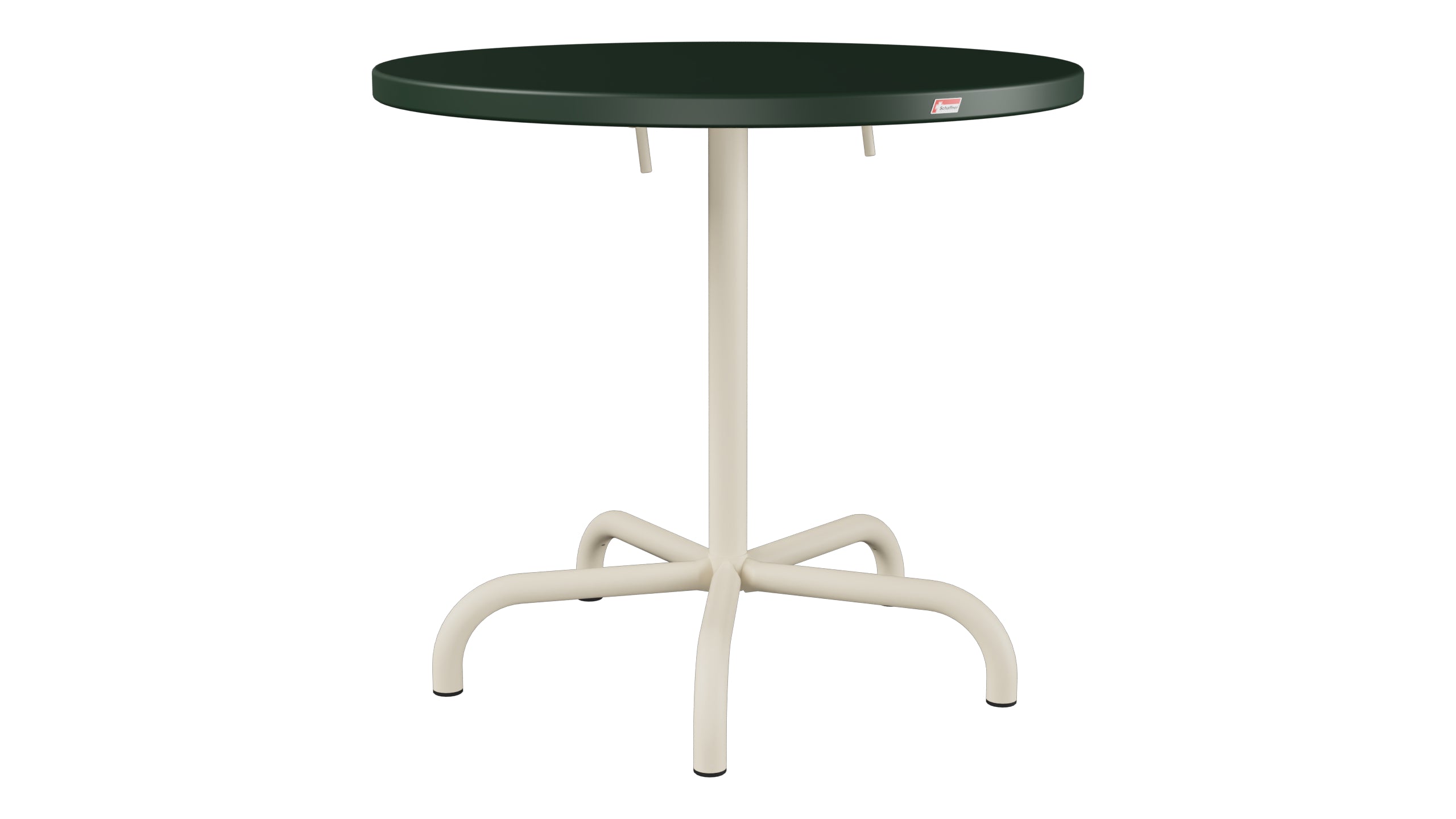Säntis Metall-Gartentisch ø80 klappbar in Tannengrün präsentiert im Onlineshop von KAQTU Design AG. Gartentisch ist von Schaffner