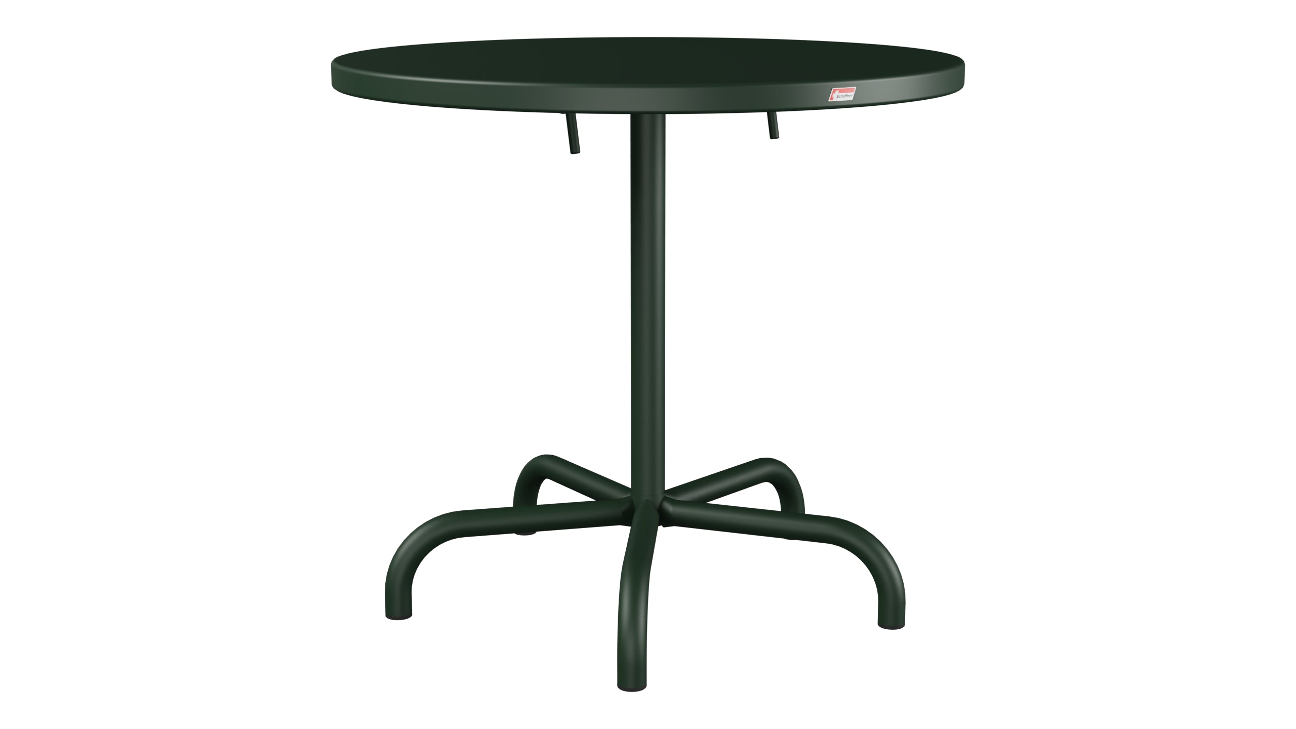 Säntis Metall-Gartentisch ø80 klappbar in Tannengrün präsentiert im Onlineshop von KAQTU Design AG. Gartentisch ist von Schaffner