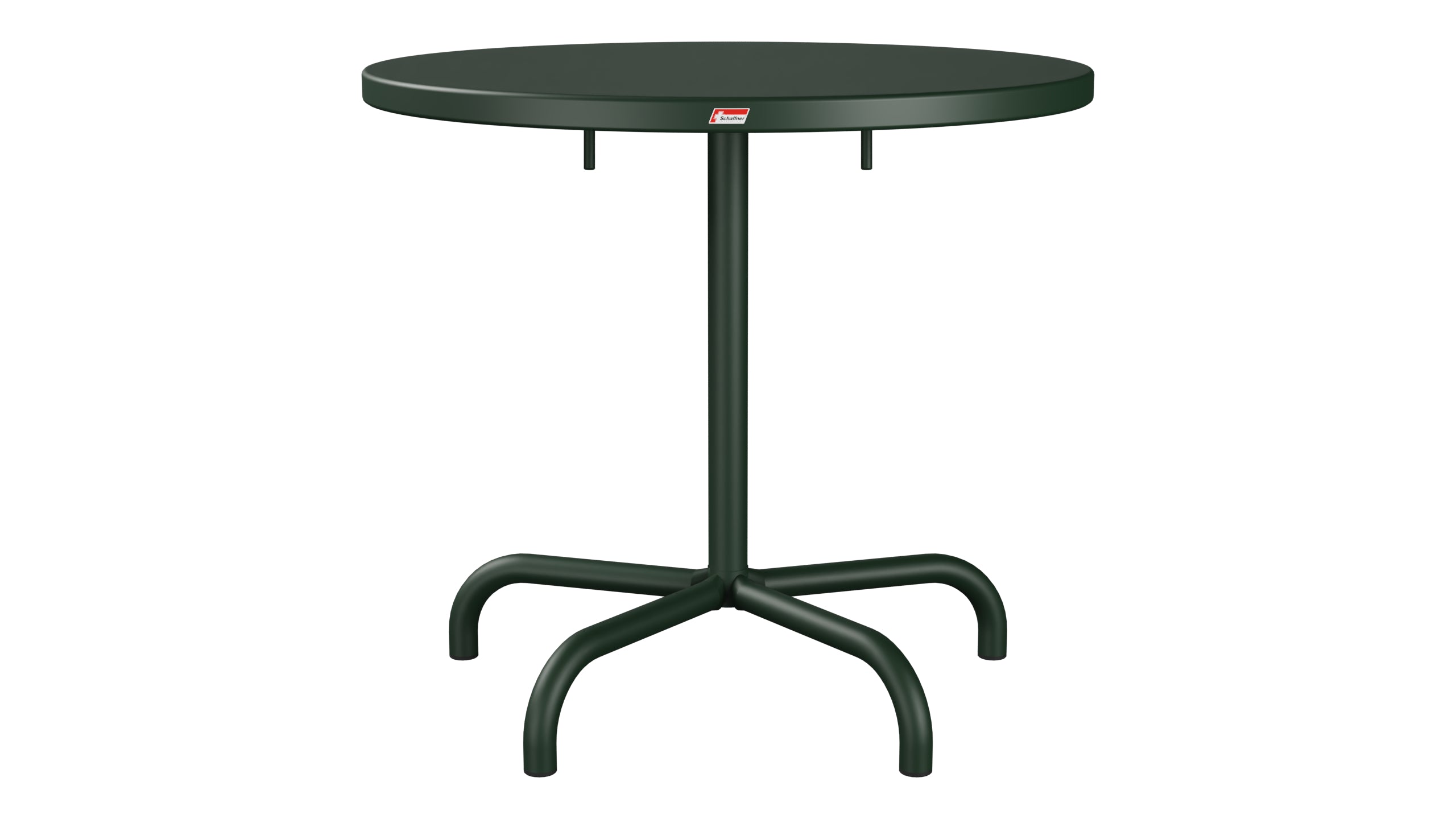 Säntis Metall-Gartentisch ø80 klappbar in Tannengrün präsentiert im Onlineshop von KAQTU Design AG. Gartentisch ist von Schaffner