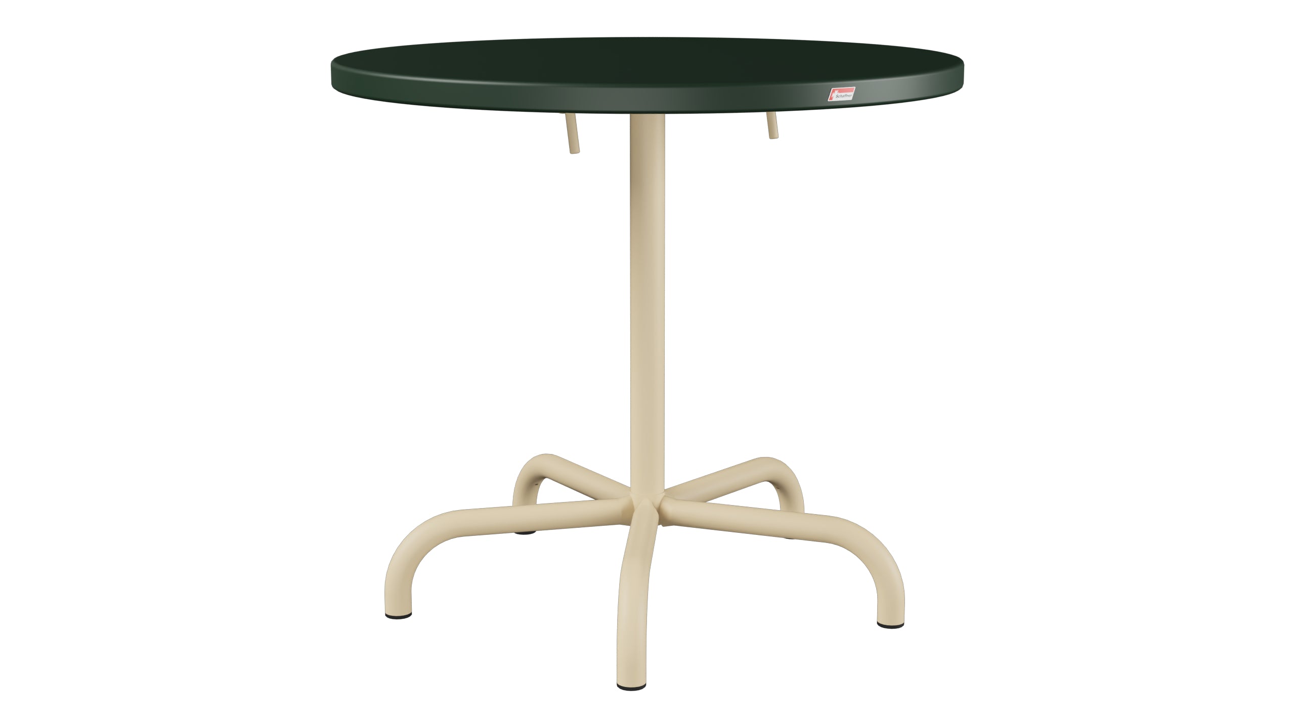 Säntis Metall-Gartentisch ø80 klappbar in Tannengrün präsentiert im Onlineshop von KAQTU Design AG. Gartentisch ist von Schaffner