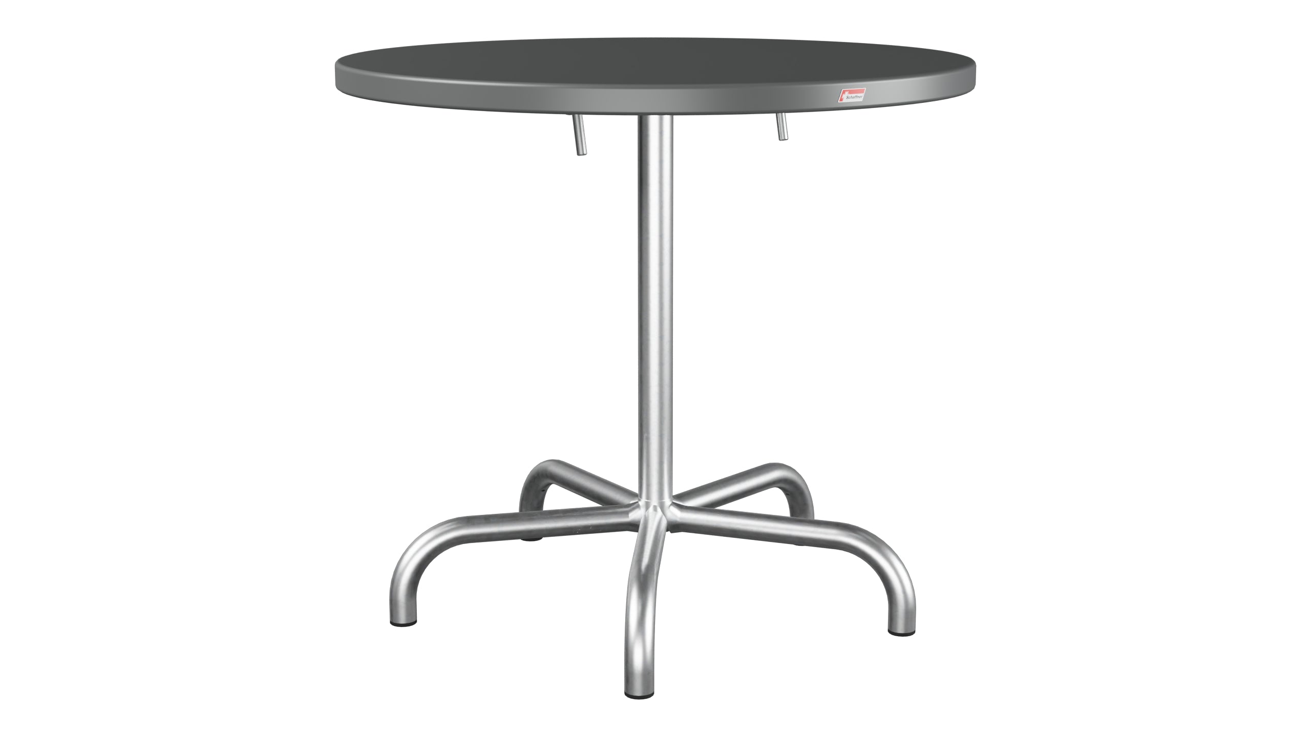 Säntis Metall-Gartentisch ø80 klappbar in Graphit präsentiert im Onlineshop von KAQTU Design AG. Gartentisch ist von Schaffner