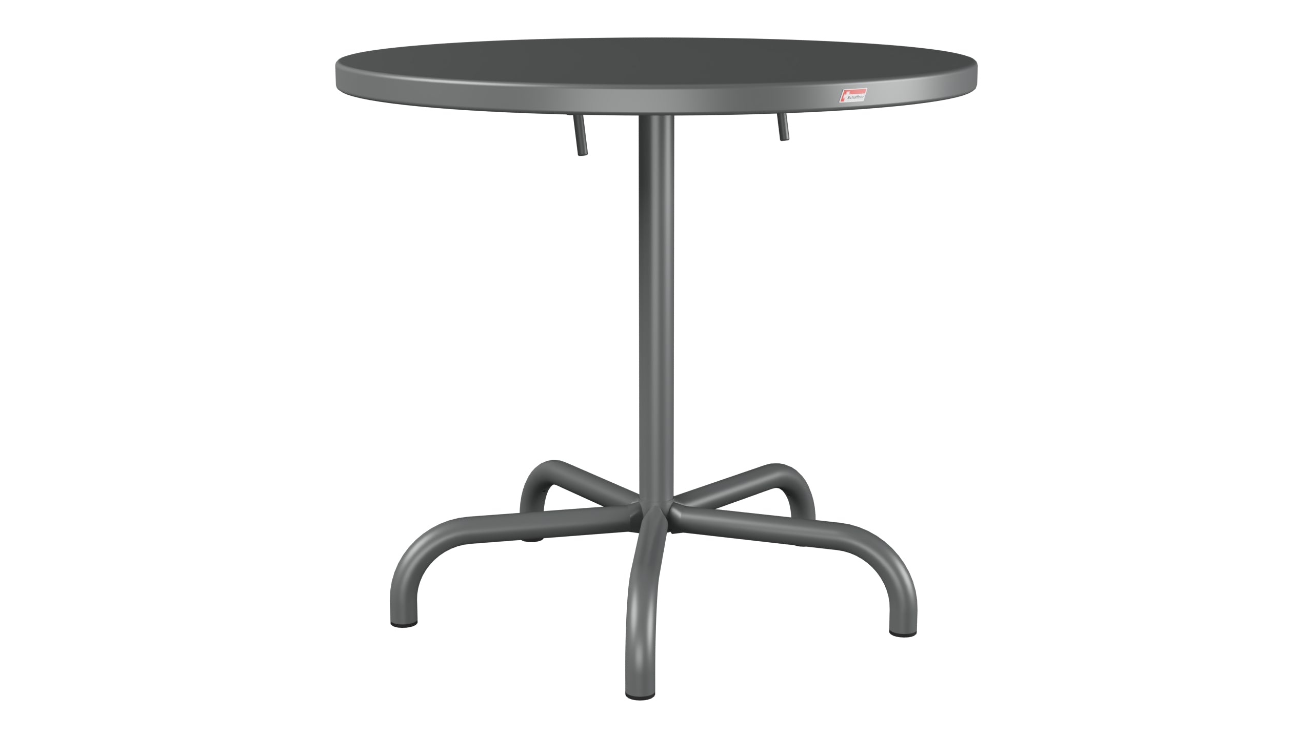 Säntis Metall-Gartentisch ø80 klappbar in Graphit präsentiert im Onlineshop von KAQTU Design AG. Gartentisch ist von Schaffner