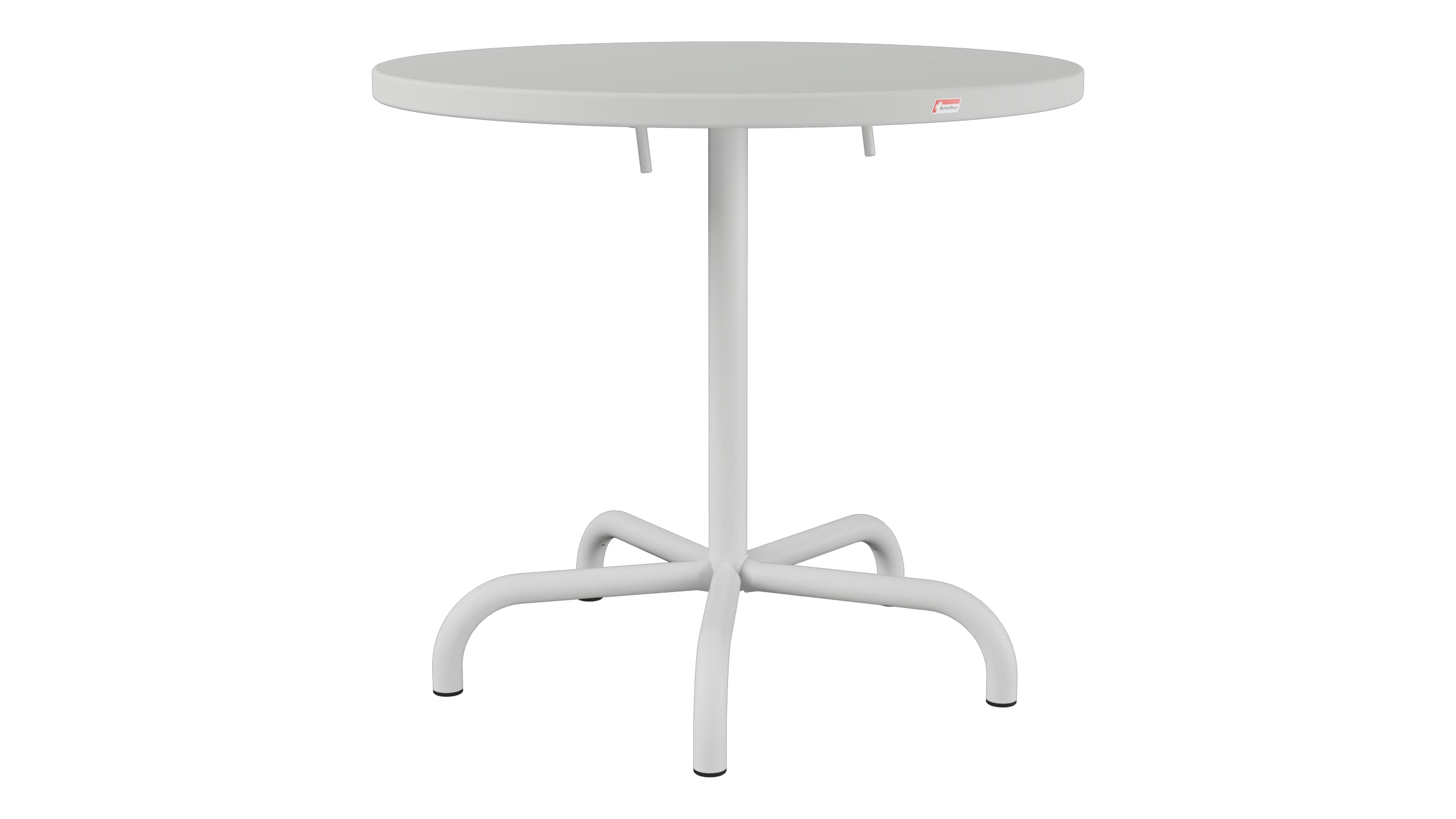 Säntis Metall-Gartentisch ø80 klappbar in Alusilber präsentiert im Onlineshop von KAQTU Design AG. Gartentisch ist von Schaffner