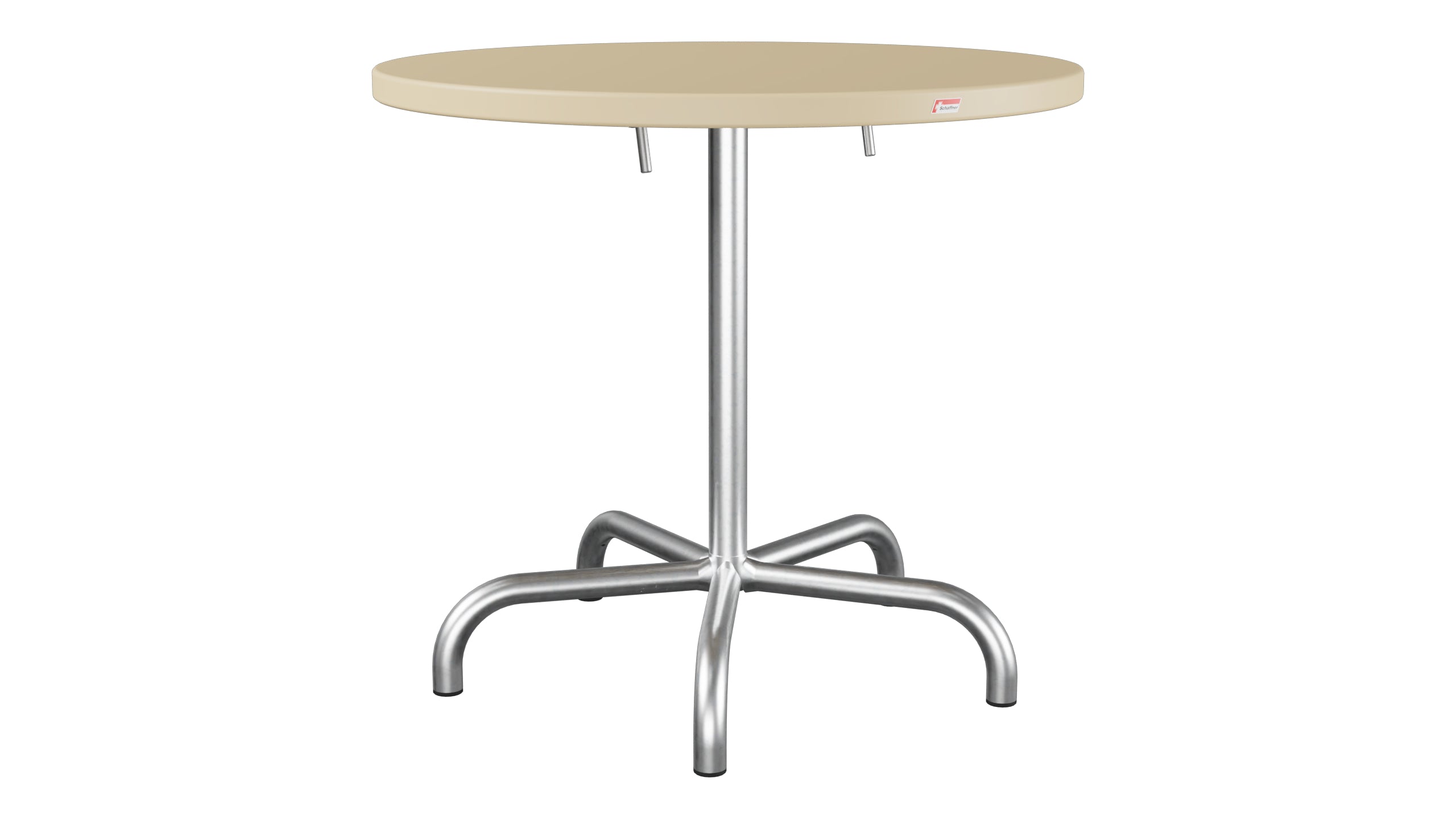 Säntis Metall-Gartentisch ø80 klappbar in Pastellbraun präsentiert im Onlineshop von KAQTU Design AG. Gartentisch ist von Schaffner
