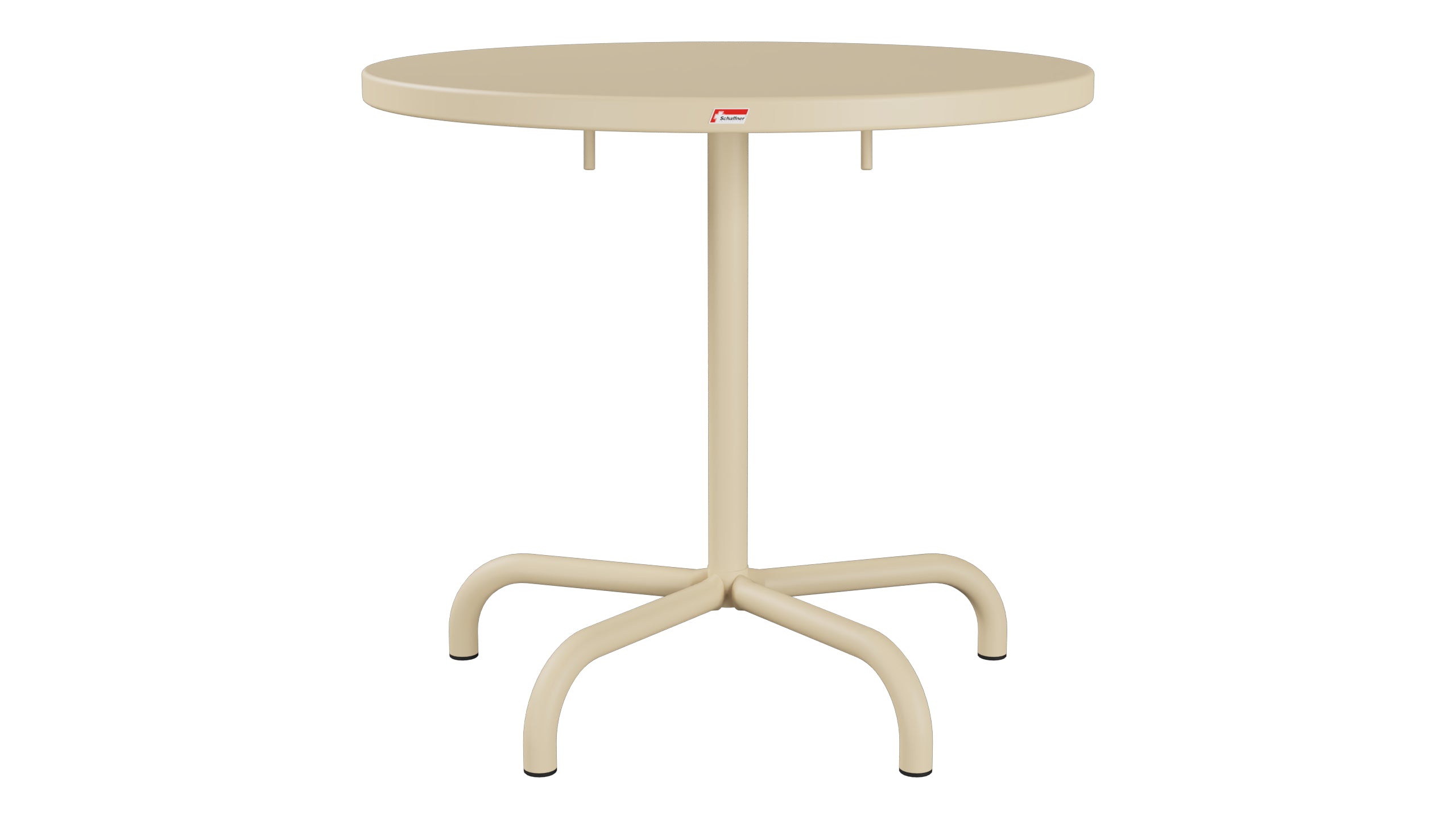 Säntis Metall-Gartentisch ø80 klappbar in Pastellbraun präsentiert im Onlineshop von KAQTU Design AG. Gartentisch ist von Schaffner