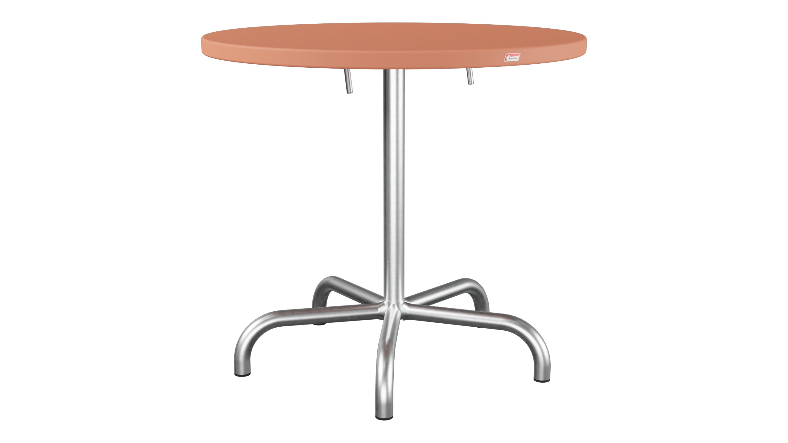 Säntis Metall-Gartentisch ø80 klappbar in Pastellterracotta präsentiert im Onlineshop von KAQTU Design AG. Gartentisch ist von Schaffner
