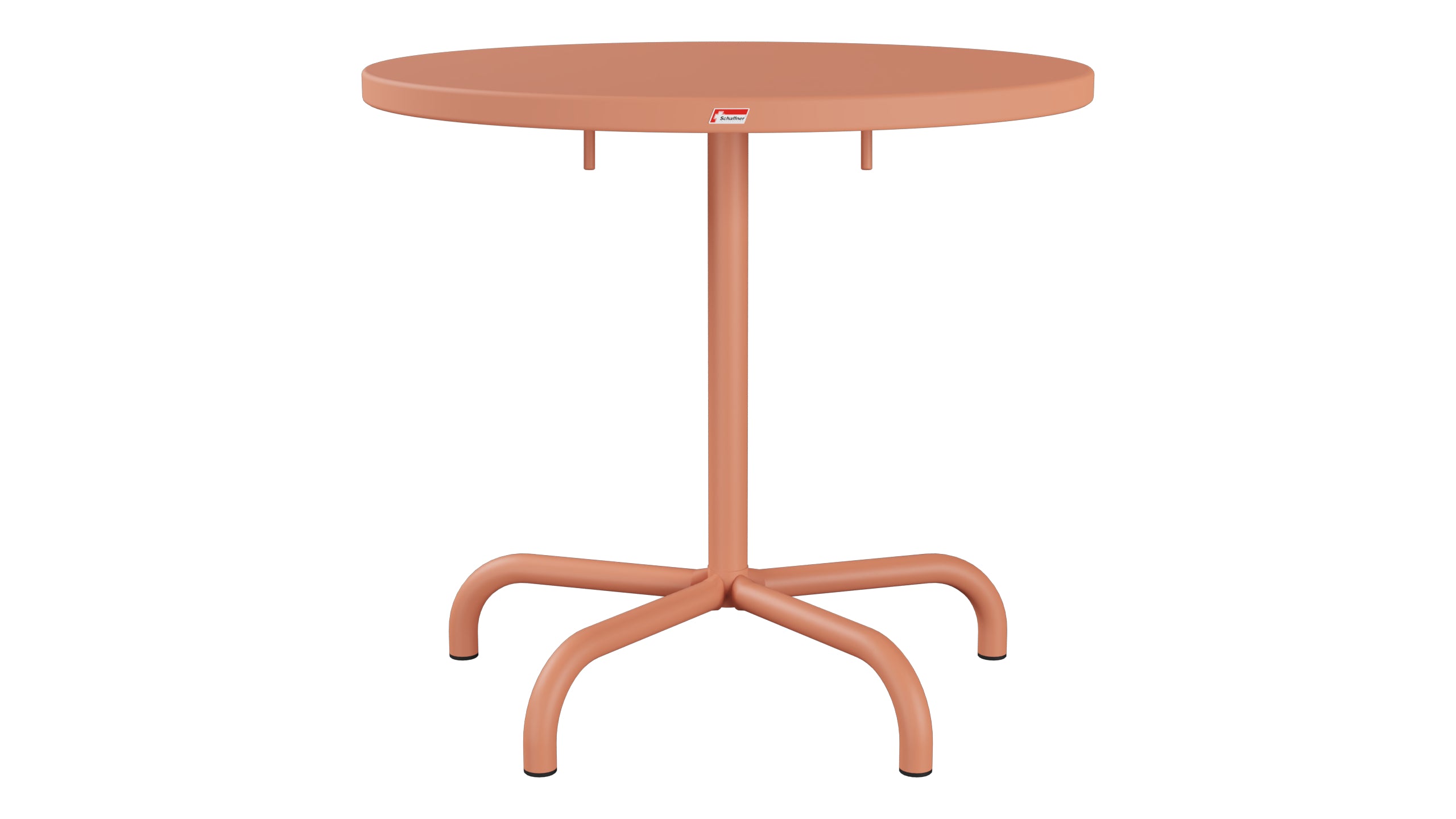 Säntis Metall-Gartentisch ø80 klappbar in Pastellterracotta präsentiert im Onlineshop von KAQTU Design AG. Gartentisch ist von Schaffner