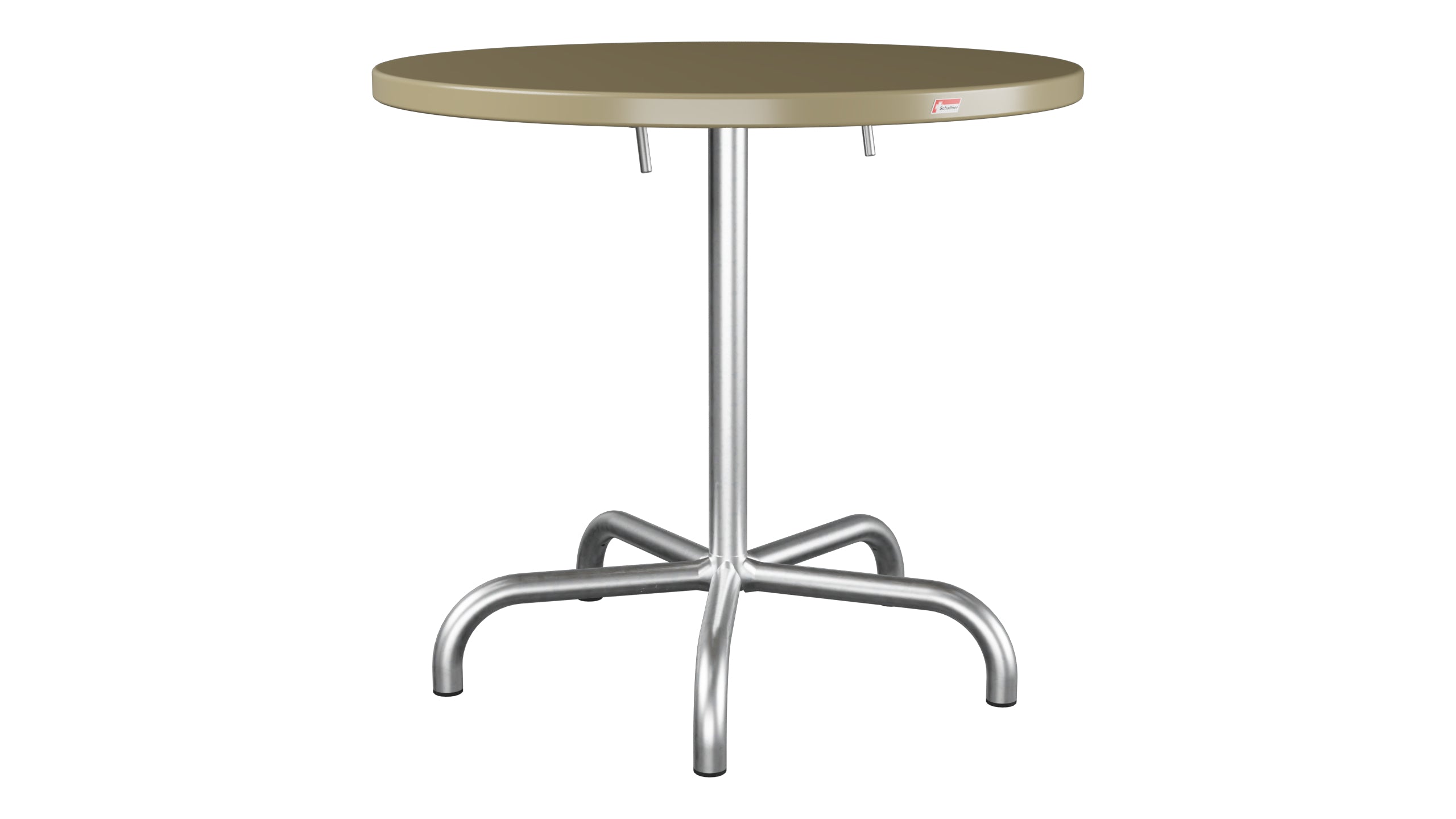 Säntis Metall-Gartentisch ø80 klappbar in Champagner präsentiert im Onlineshop von KAQTU Design AG. Gartentisch ist von Schaffner