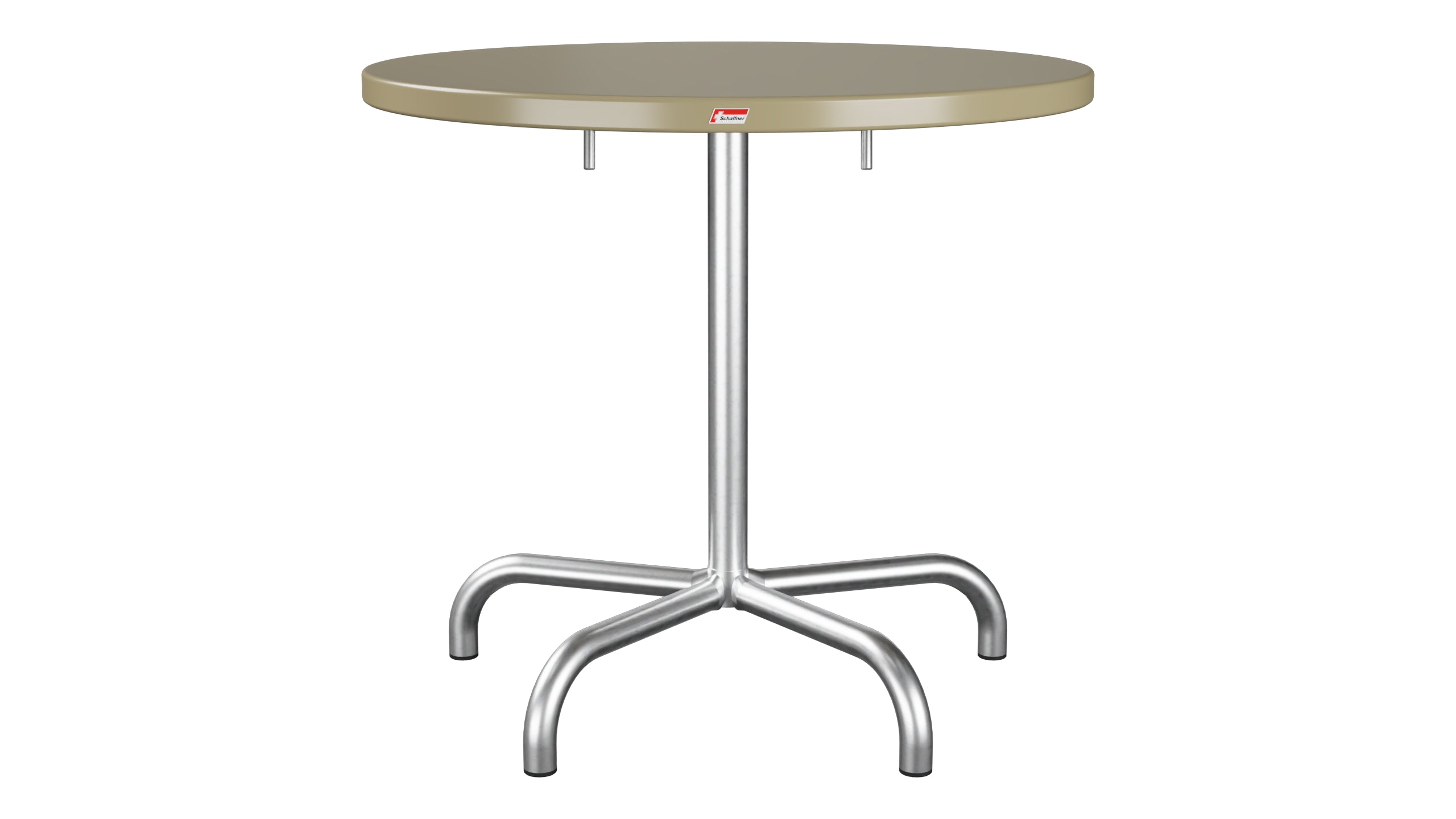 Säntis Metall-Gartentisch ø80 klappbar in Champagner präsentiert im Onlineshop von KAQTU Design AG. Gartentisch ist von Schaffner