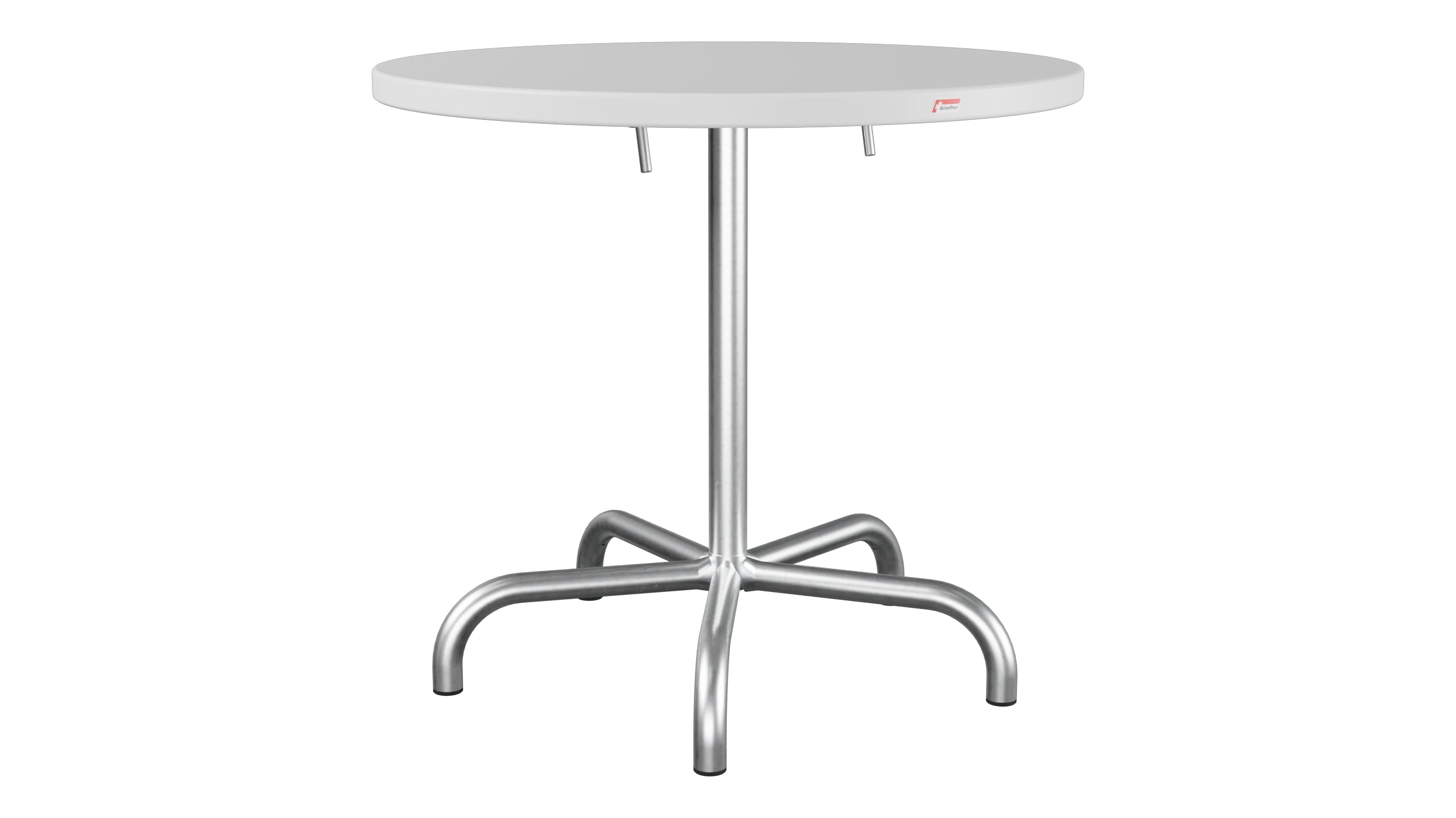 Säntis Metall-Gartentisch ø80 klappbar in Weiss präsentiert im Onlineshop von KAQTU Design AG. Gartentisch ist von Schaffner